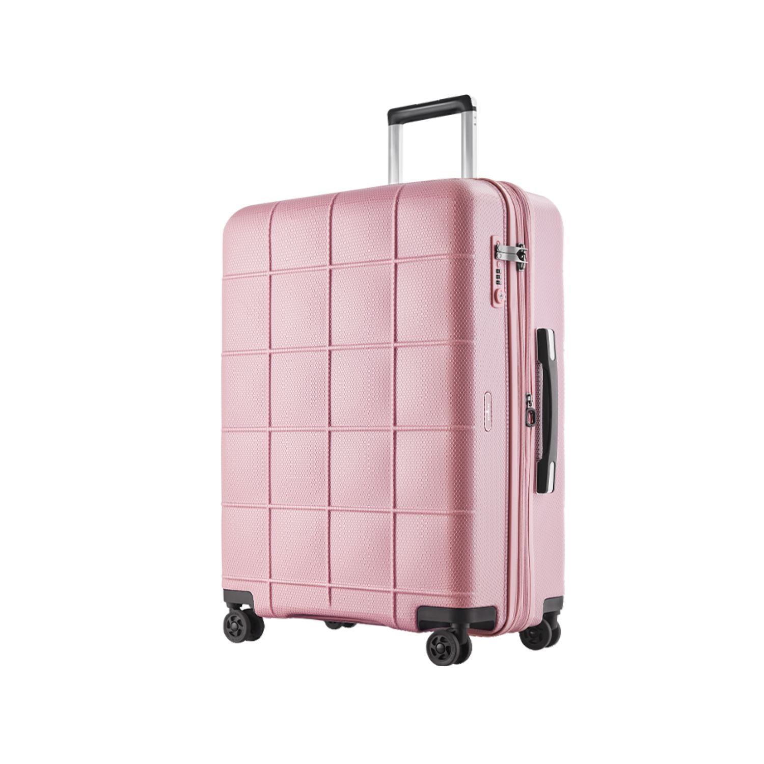 Echolac Square Pro 24" Medium Upright Luggage with Super Silent Spinner Wheels - Peach
