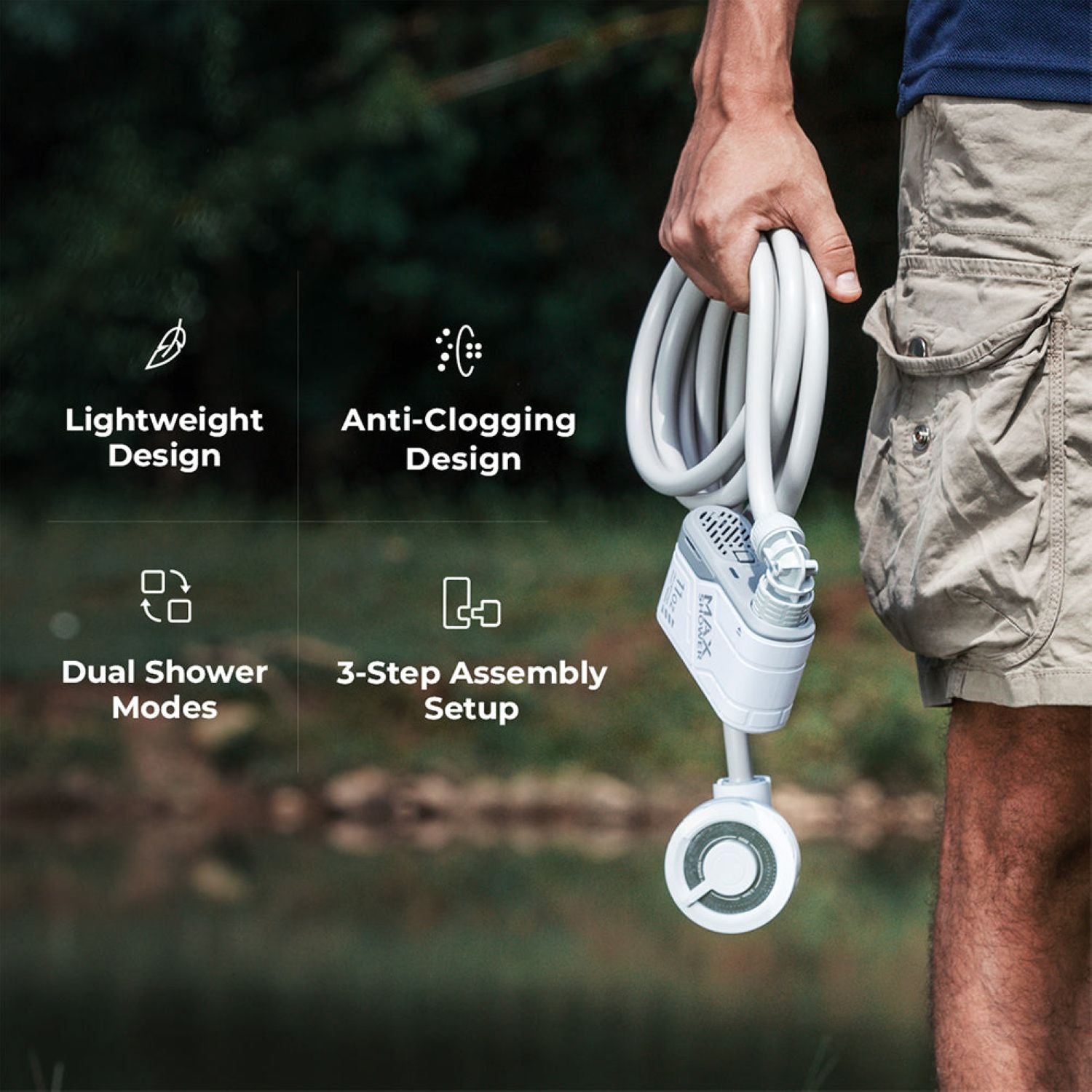 Flextail Max Shower With Box - White