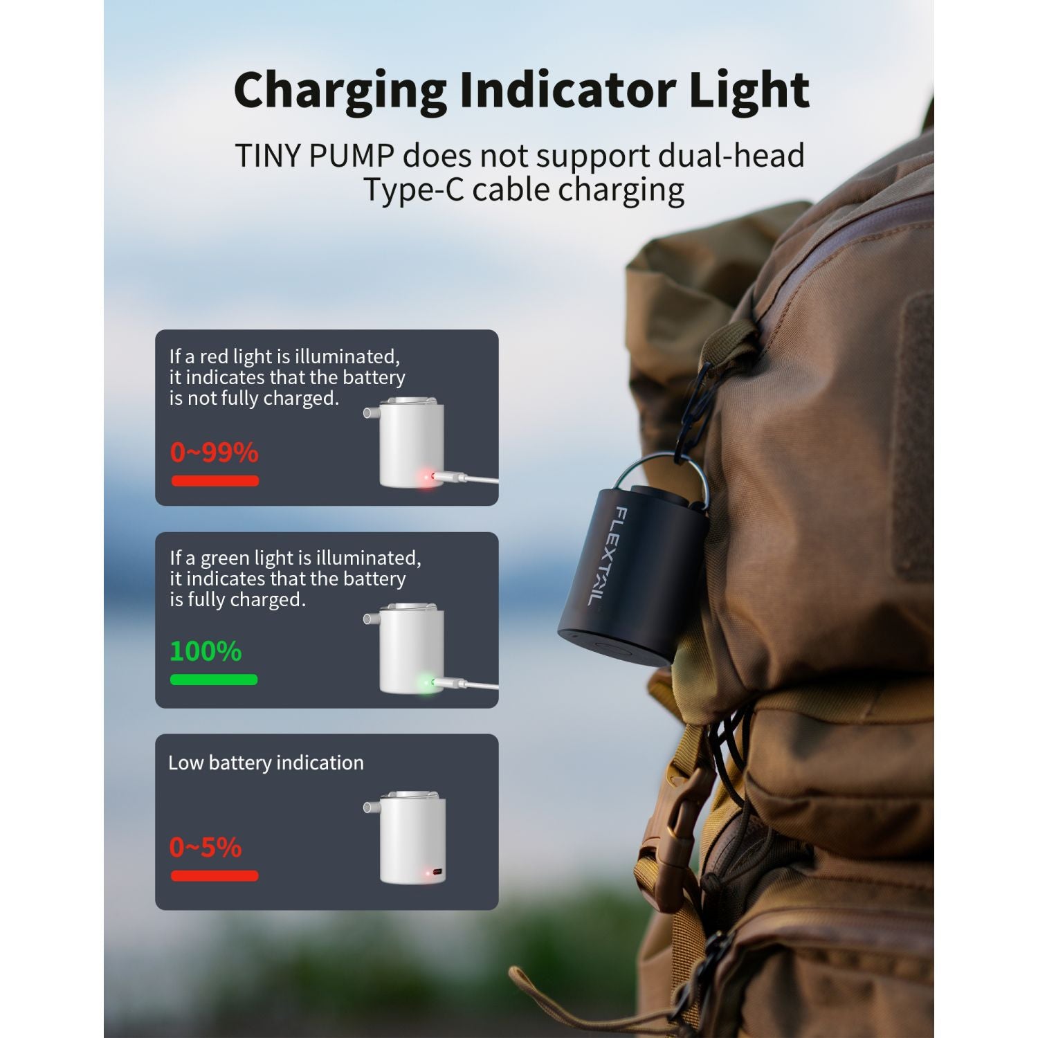 Flextail Tiny Portable Travel Vacuum Pump 2024 - Black