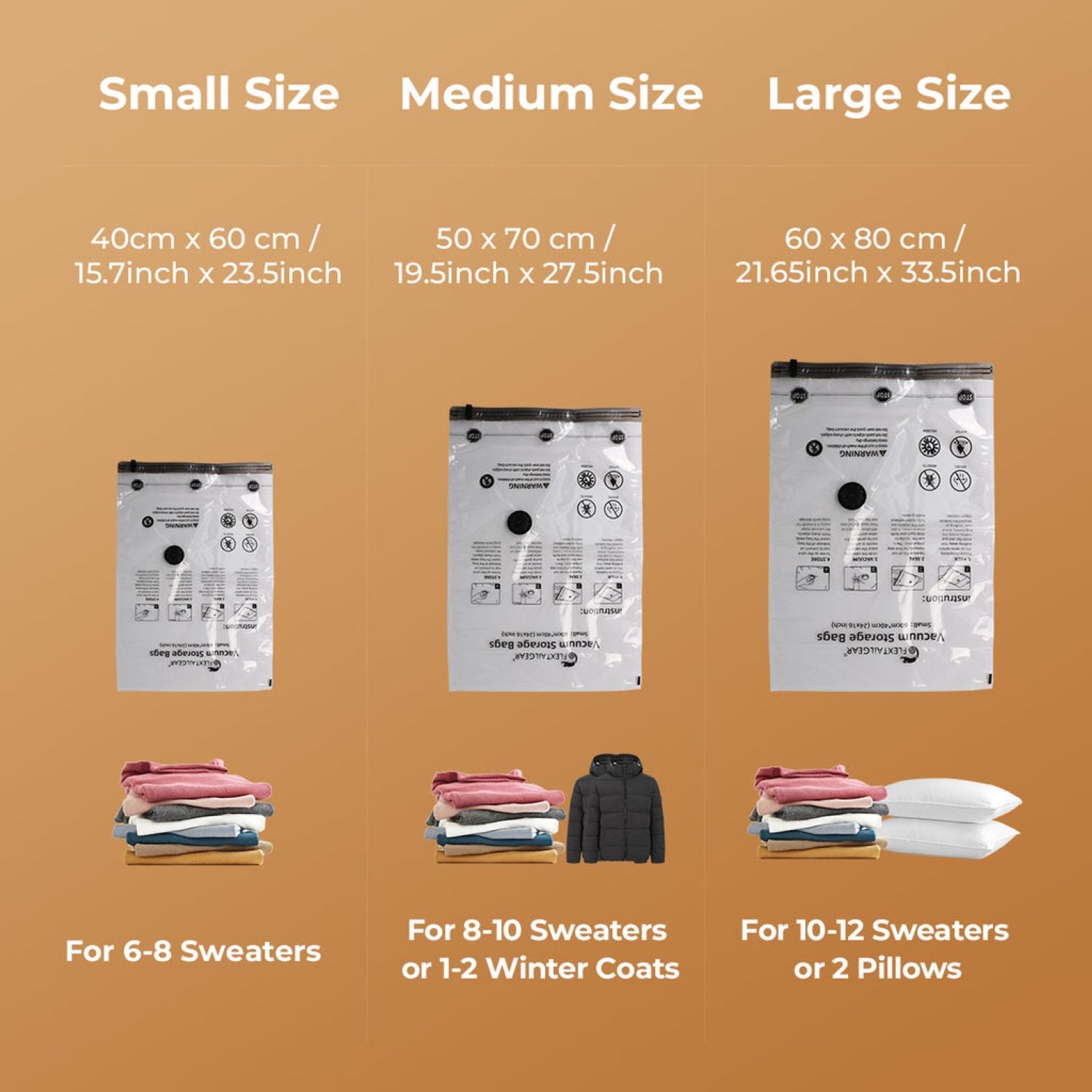Flextail Vacuum Storage Bag (4 Pack) - Small