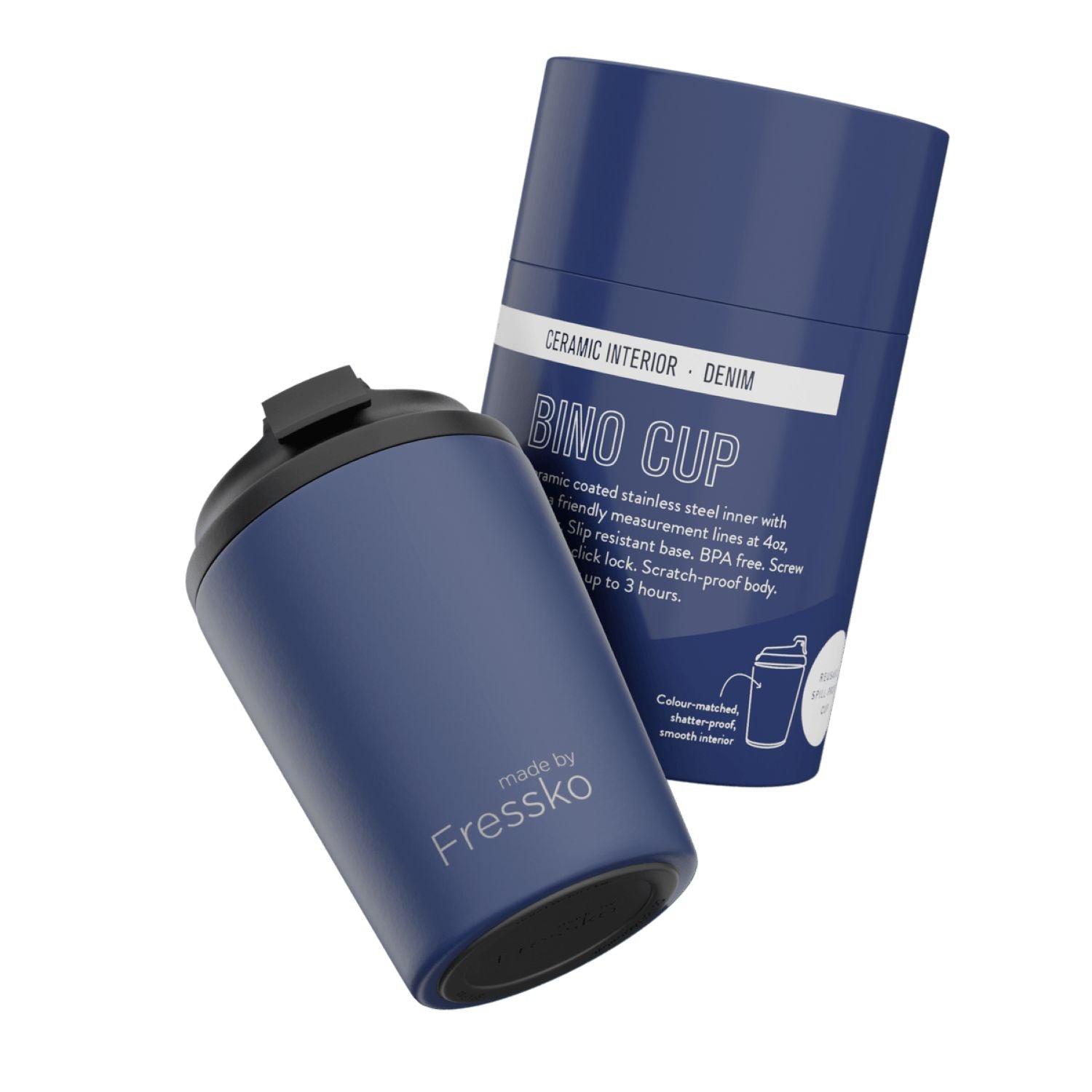 Made By Fressko Bino 8oz Insulated Ceramic Cup - Denim