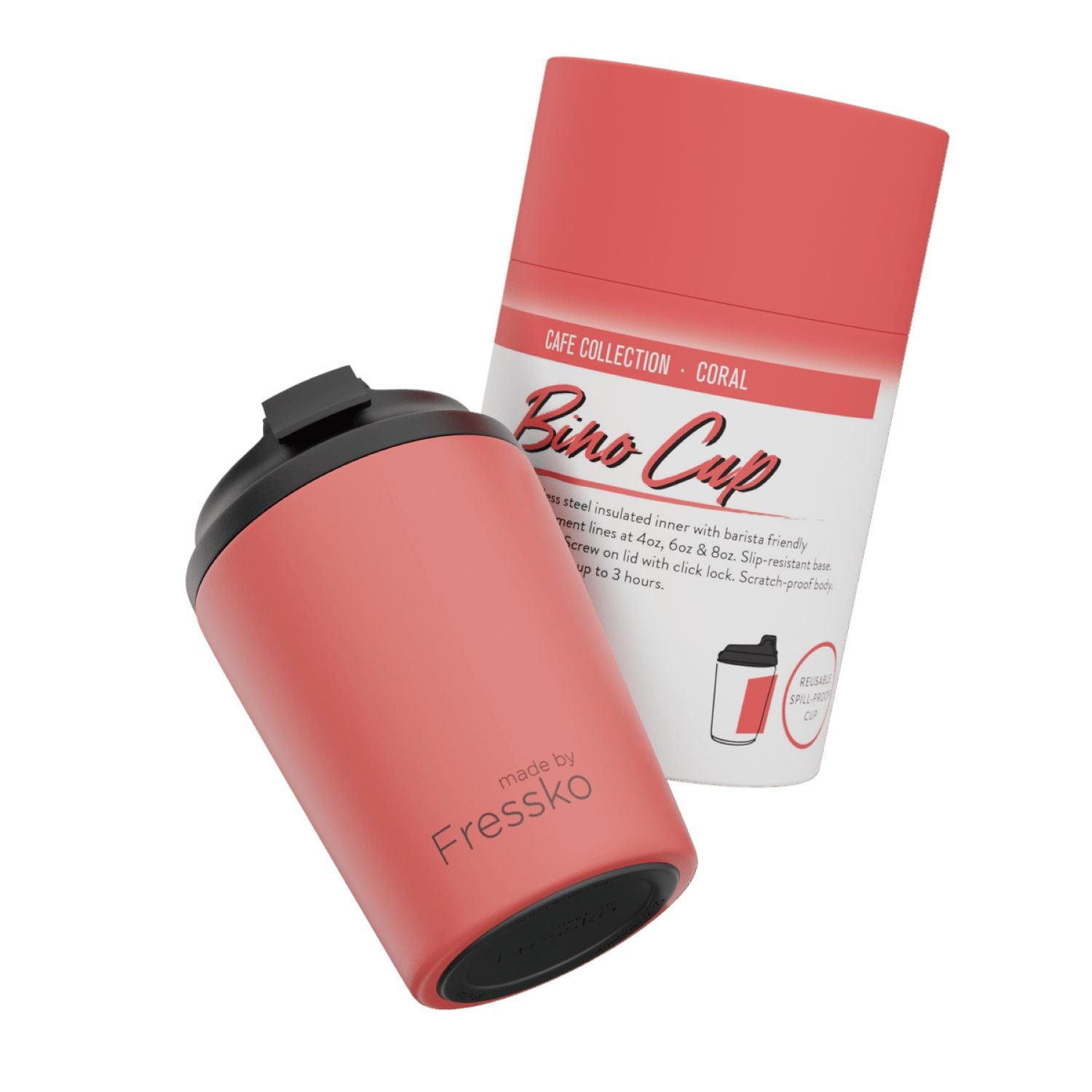 Made By Fressko Bino 8oz Insulated Stainless Steel Cup - Coral