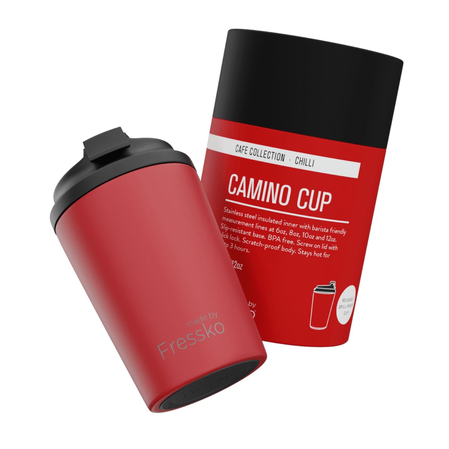 Made By Fressko Camino 12oz Insulated Stainless Steel Cup - Chilli