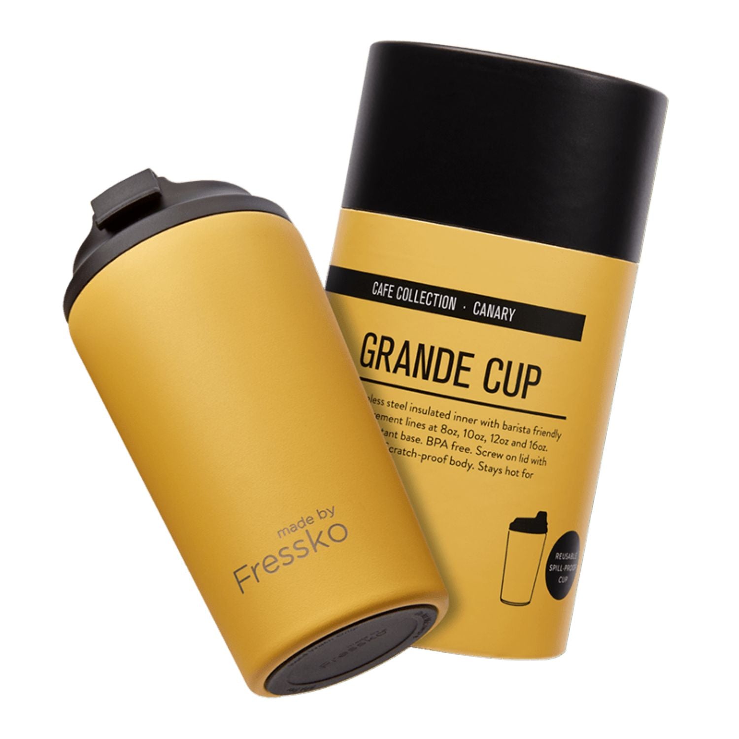 Made By Fressko Grande 16oz Insulated Stainless Steel Cup - Canary