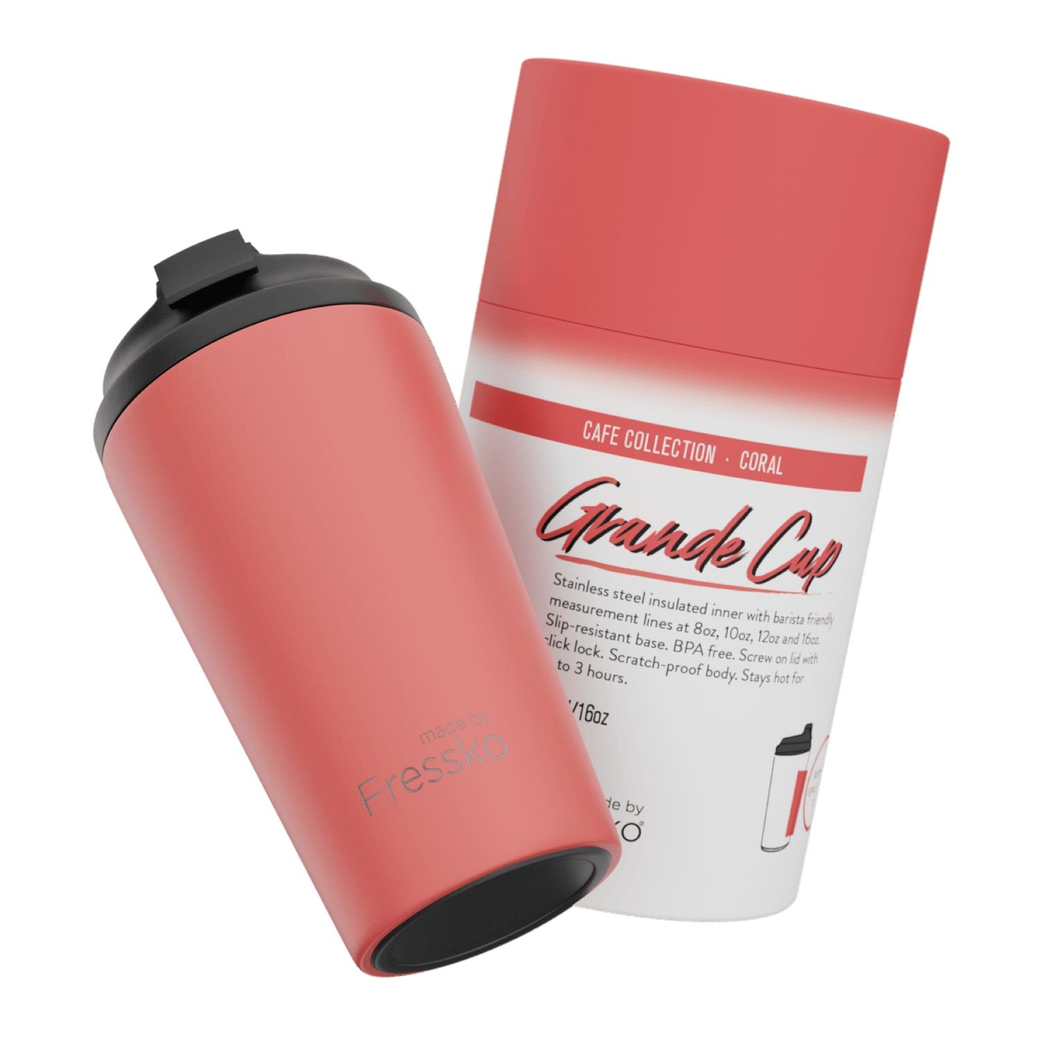 Made By Fressko Grande 16oz Insulated Stainless Steel Cup - Coral