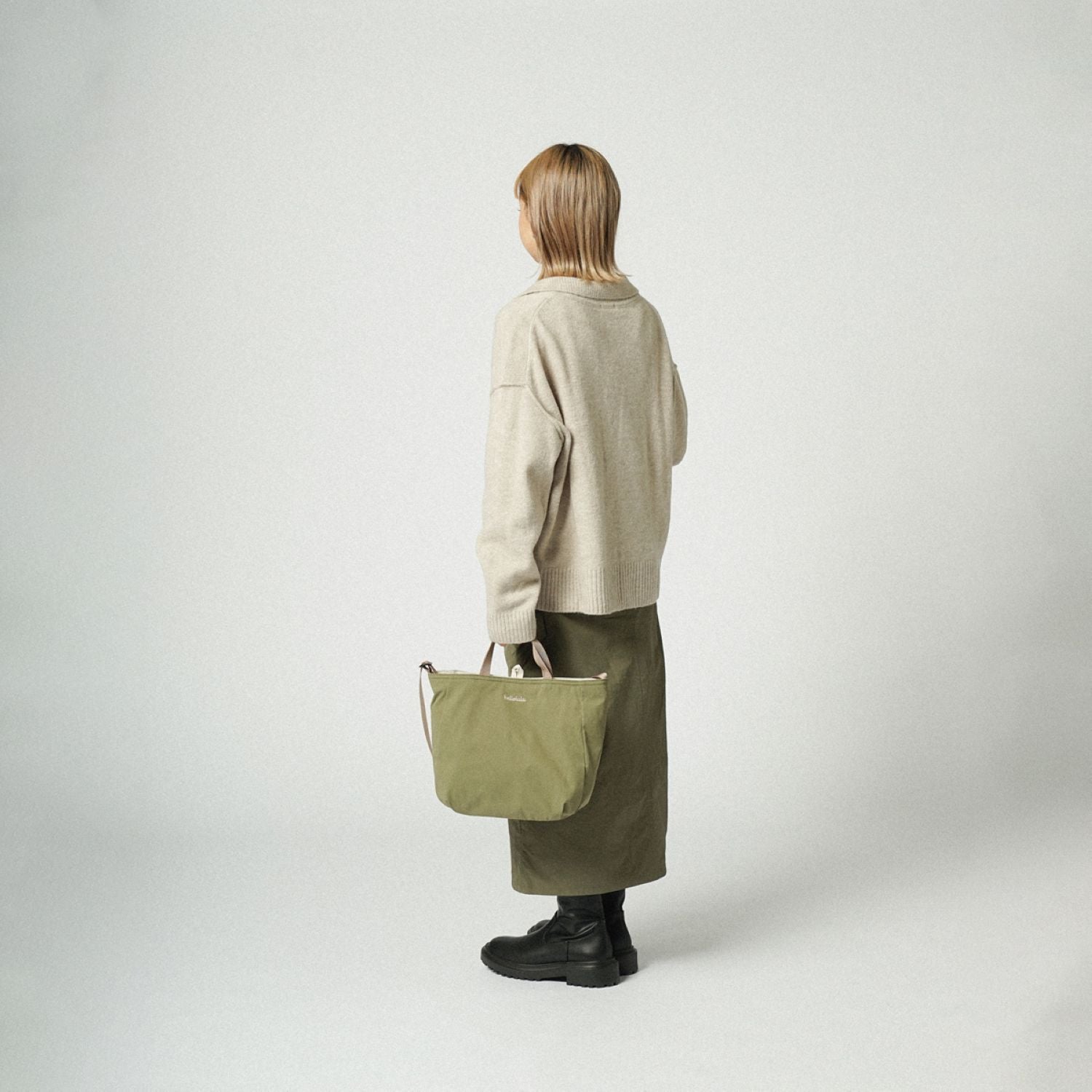 Hellolulu Jolie Double Sided 2 Way Shoulder Bag Recycled (Bright Olive/Linen)