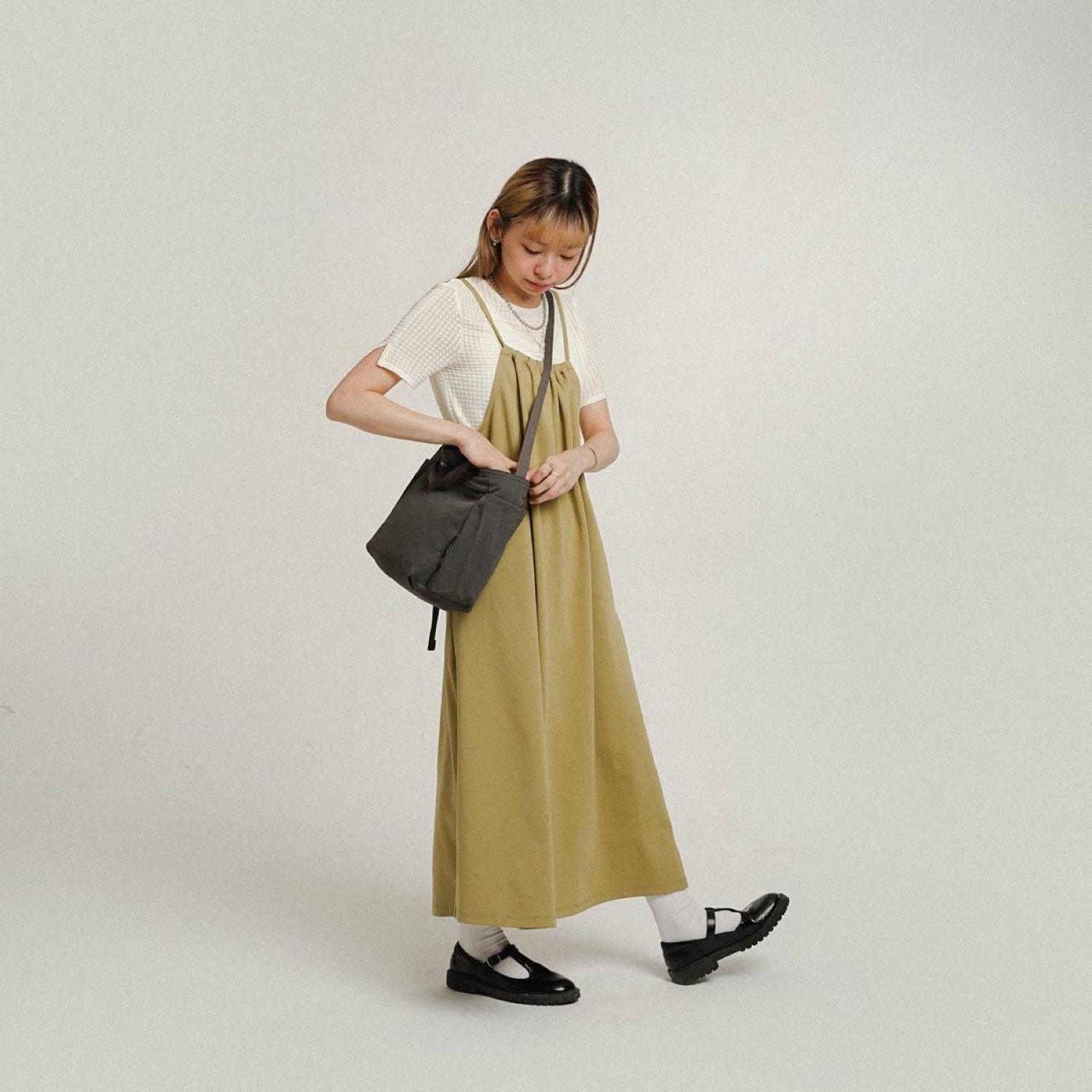 Hellolulu Jolie Double Sided 2 Way Shoulder Bag Recycled (Pale Teal/Clay Khaki)