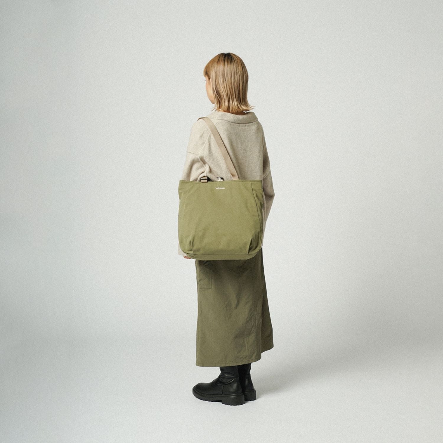 Hellolulu Jonna Double Sided Versatile Tote Recycled (Bright Olive/Linen)