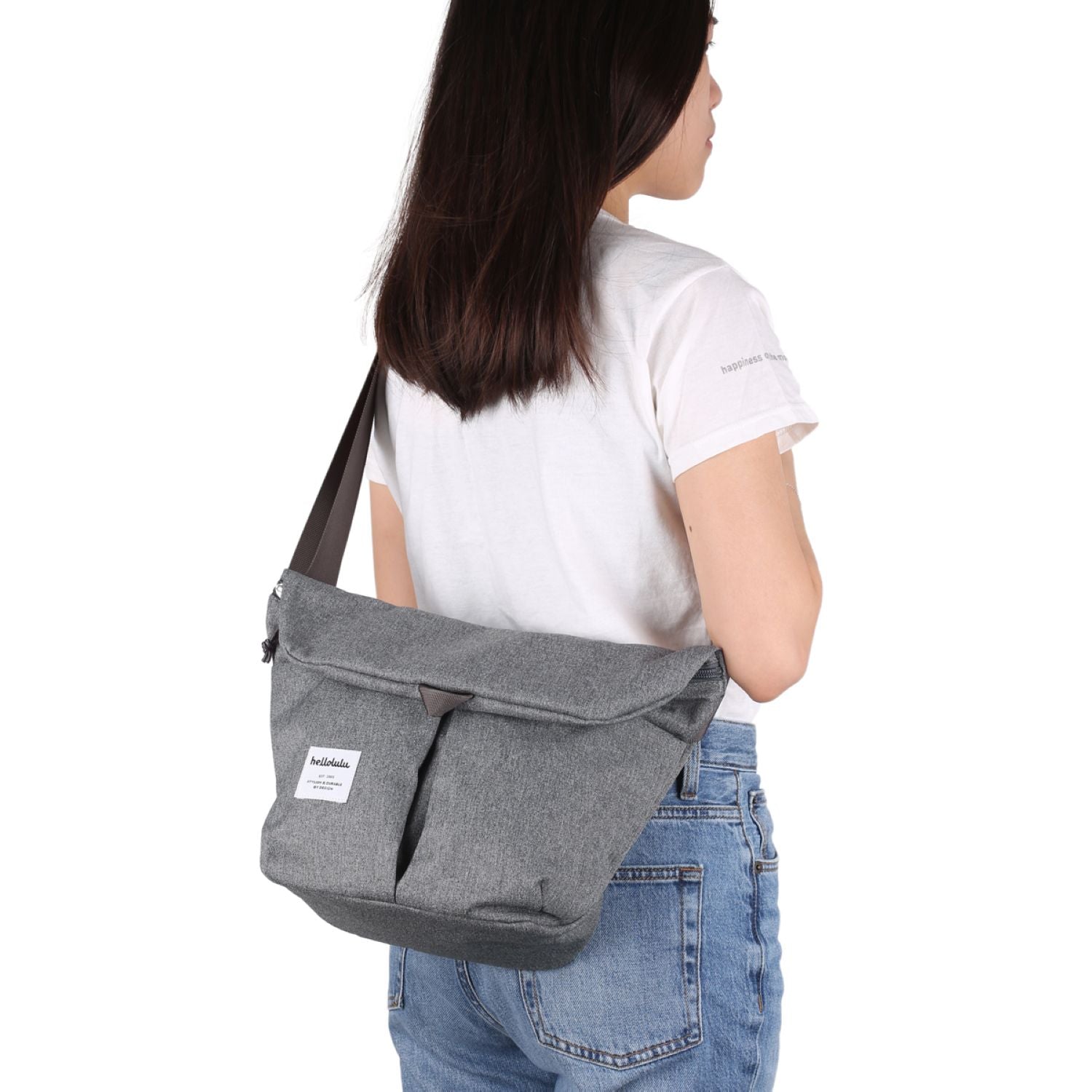 Hellolulu Kasen Shoulder Bag (Pebble Gray)
