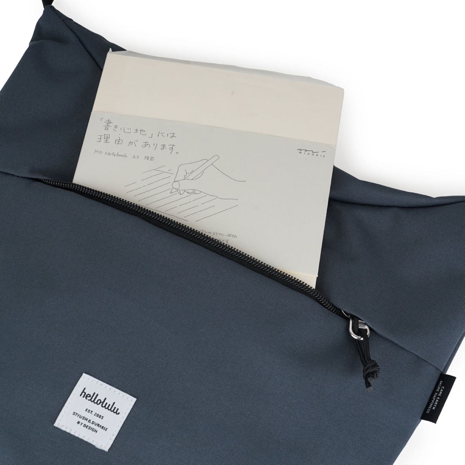 Hellolulu Lucas Wide Zip Shoulder Bag (Dark Sapphire)