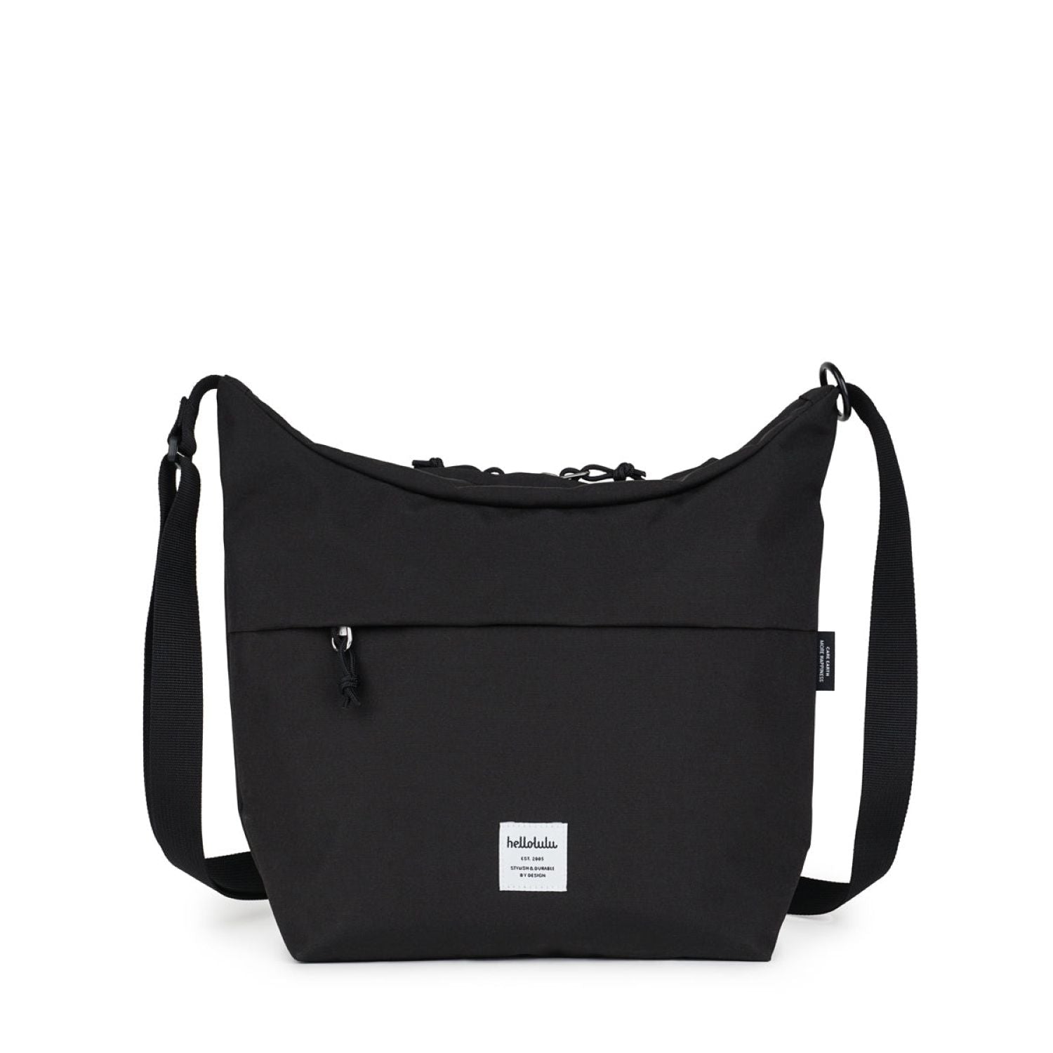 Hellolulu Lucas Wide Zip Shoulder Bag (Flat Black)