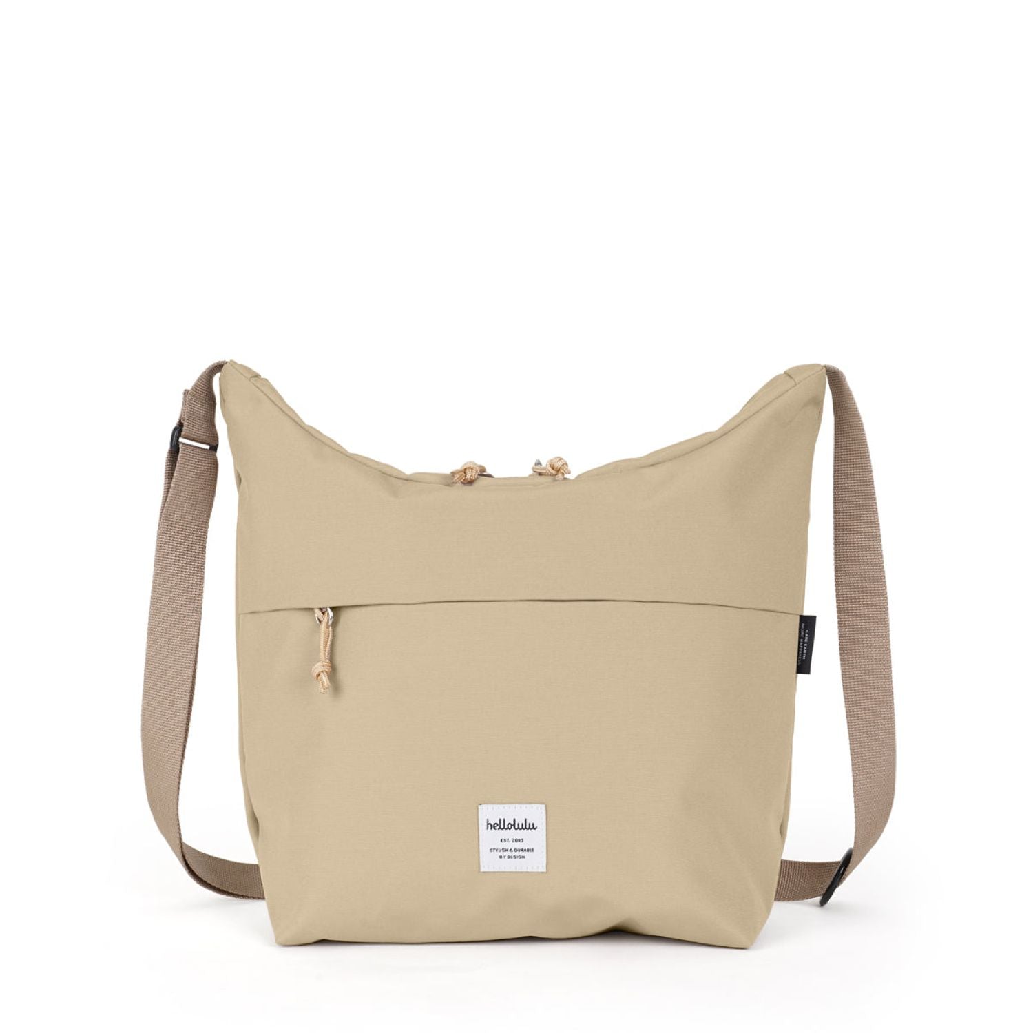 Hellolulu Lucas Wide Zip Shoulder Bag (Fog Khaki)