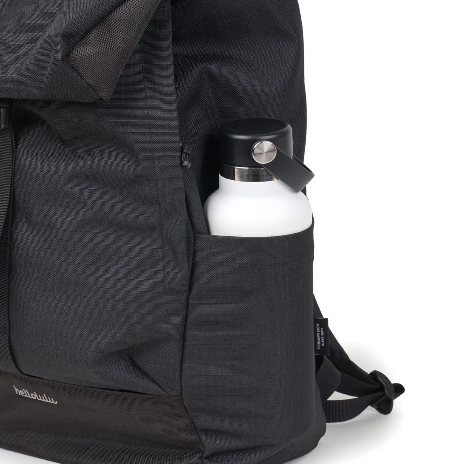 Hellolulu Saro Utility Flap Backpack M Recycled (Charcoal Black)
