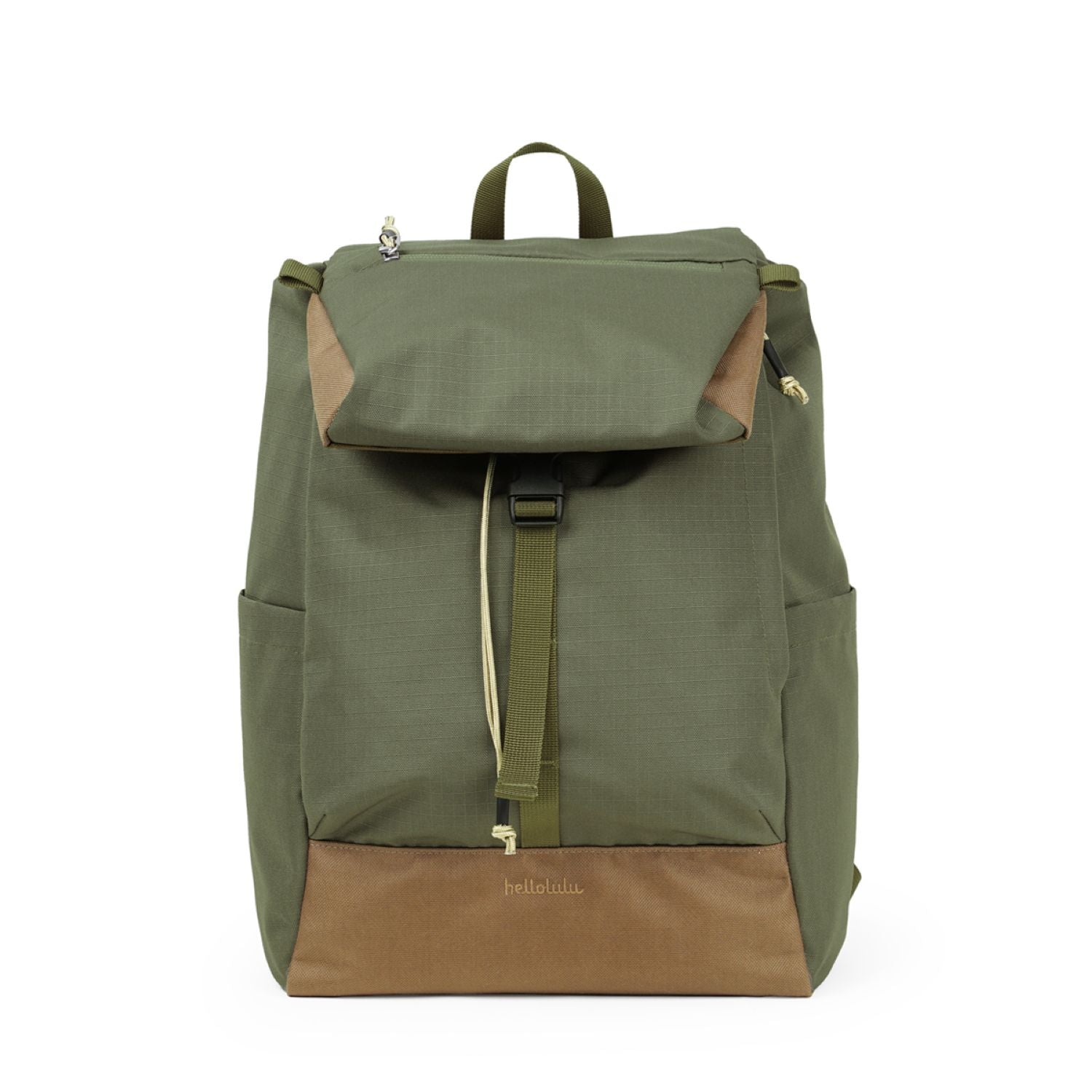 Hellolulu Saro Utility Flap Backpack M Recycled (Olive Drab)