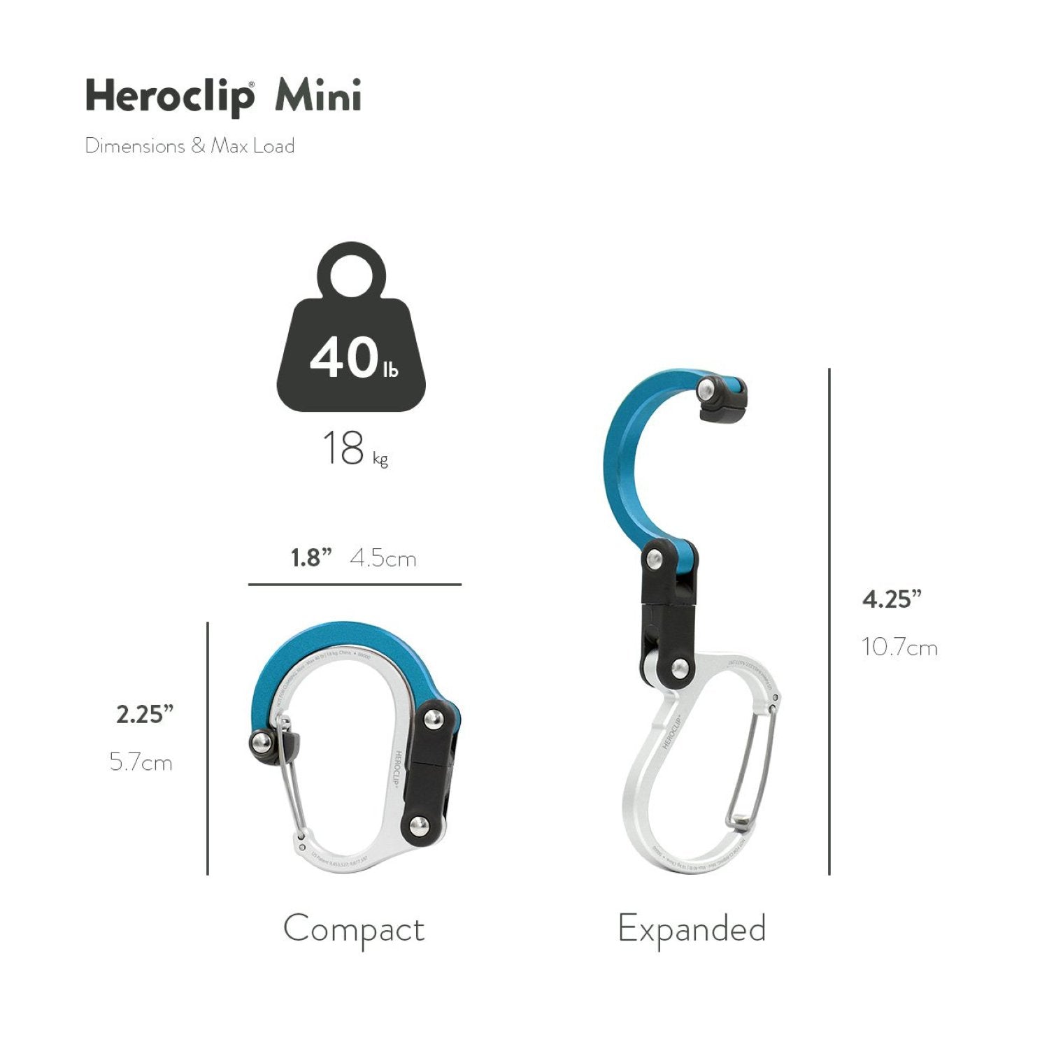 Heroclip Carabiner Mini - Blue Steel