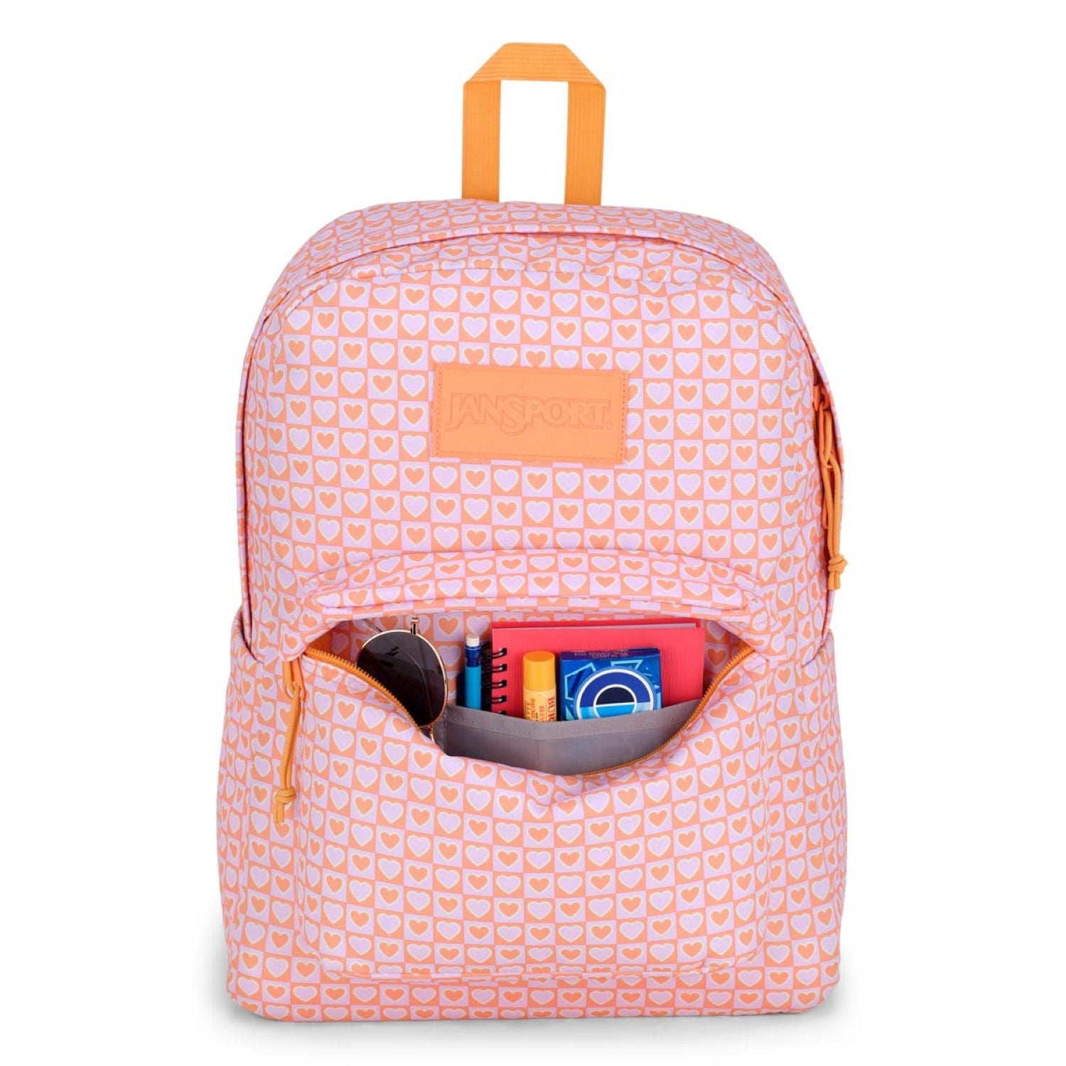 Jansport Superbreak Plus Backpack - Hyped Hearts Pink