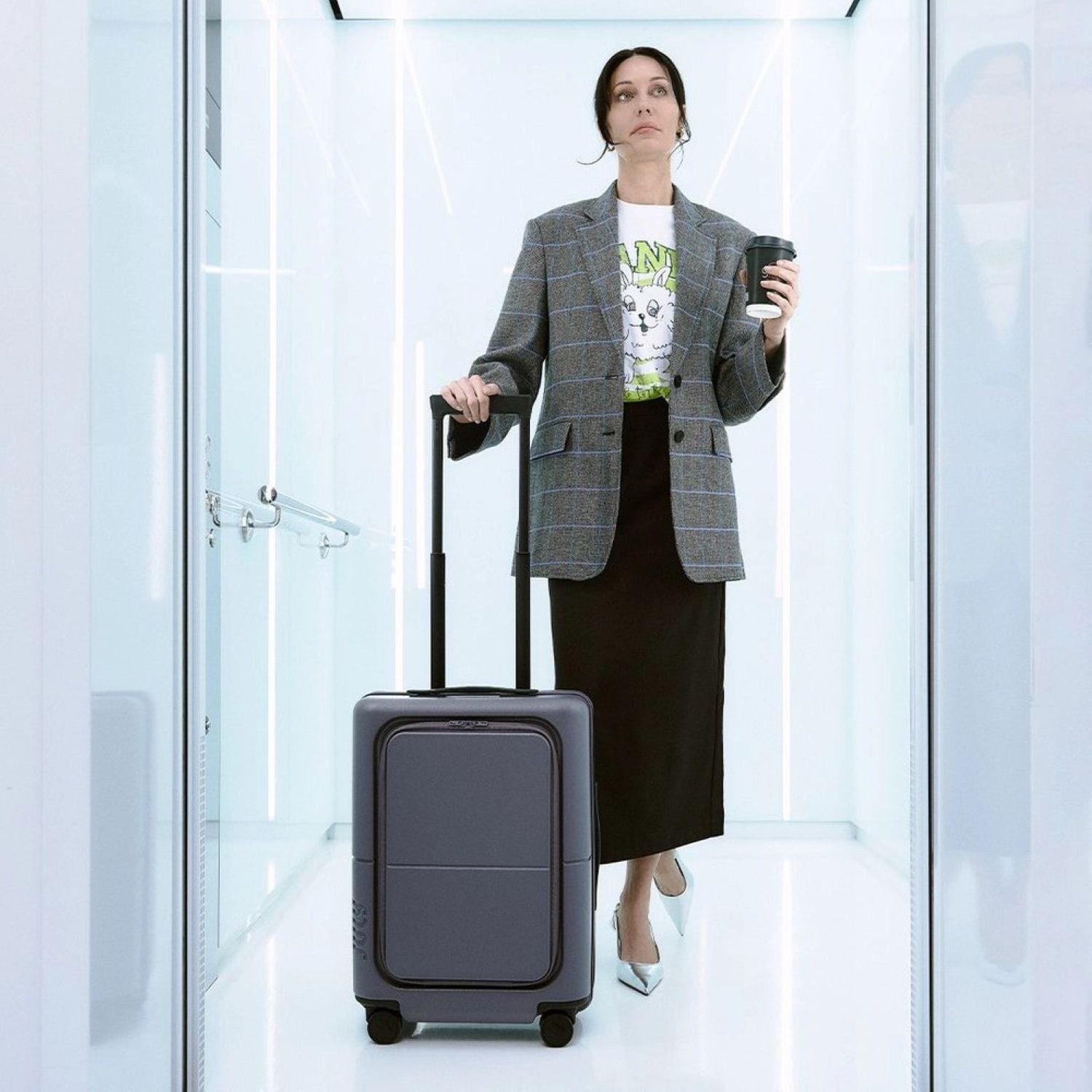 July Carry On Pro (Hard) Polycarbonate 20" Luggage With Front Access Opening - Shadow