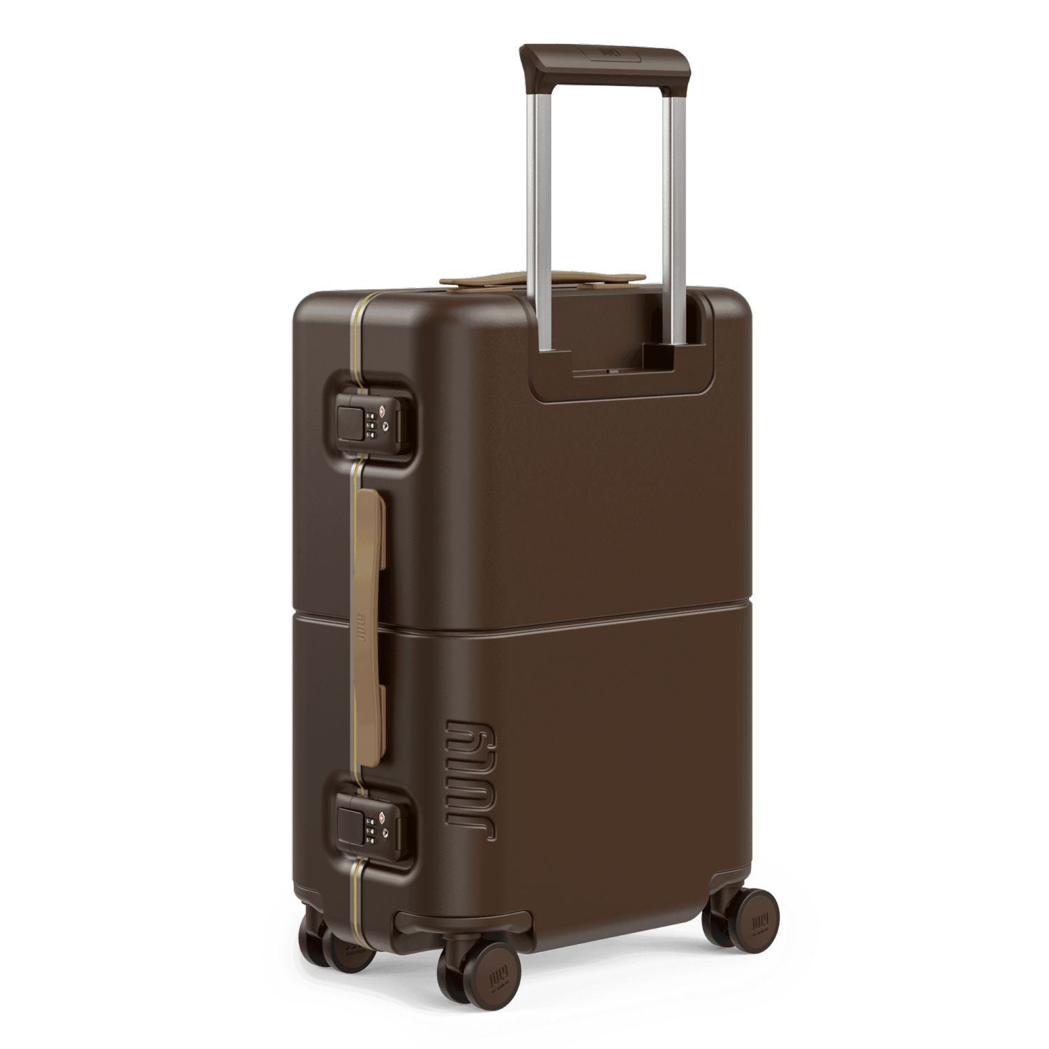 July Carry On Trunk Polycarbonate 21" Luggage With Fast Charge Usb-C Cable - Brown