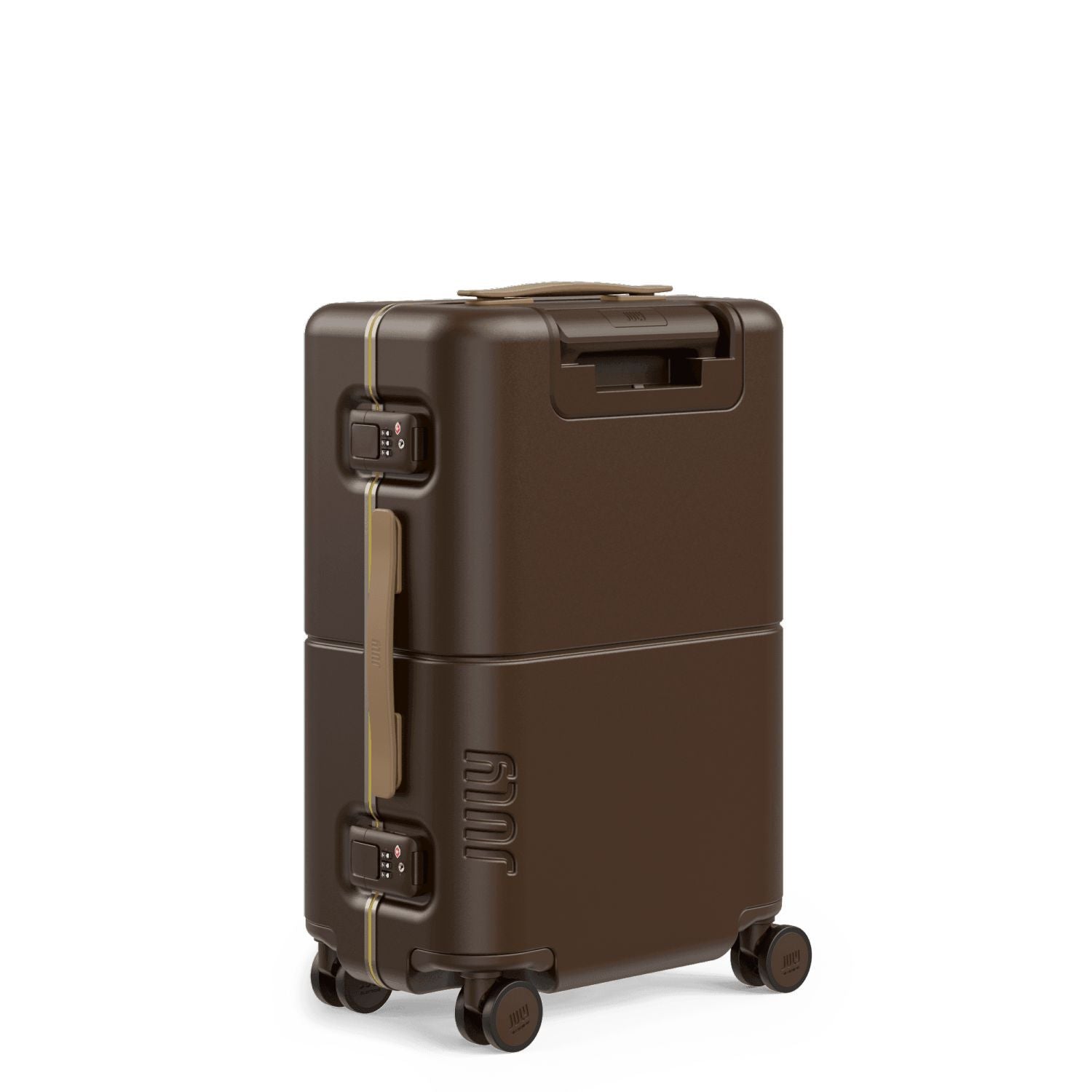 July Carry On Trunk Polycarbonate 21" Luggage With Fast Charge Usb-C Cable - Brown