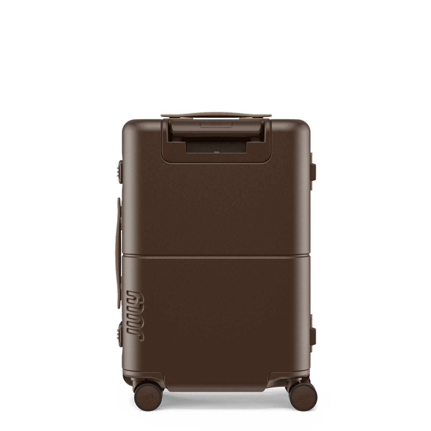 July Carry On Trunk Polycarbonate 21" Luggage With Fast Charge Usb-C Cable - Brown