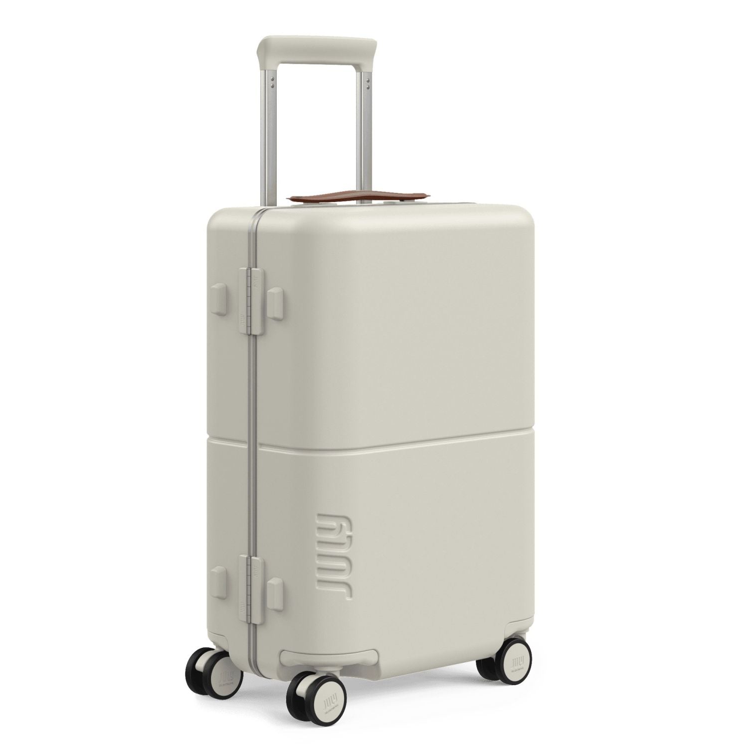 July Carry On Trunk Polycarbonate 21" Luggage With Fast Charge Usb-C Cable - Cream