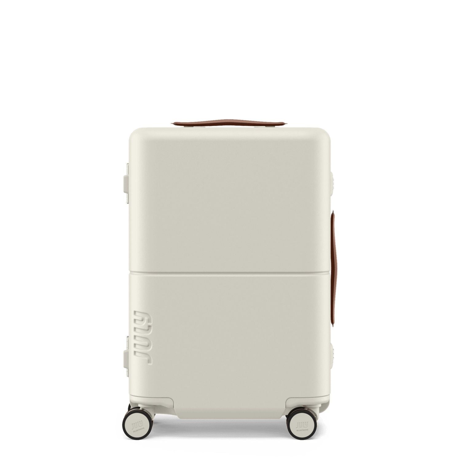 July Carry On Trunk Polycarbonate 21" Luggage With Fast Charge Usb-C Cable - Cream