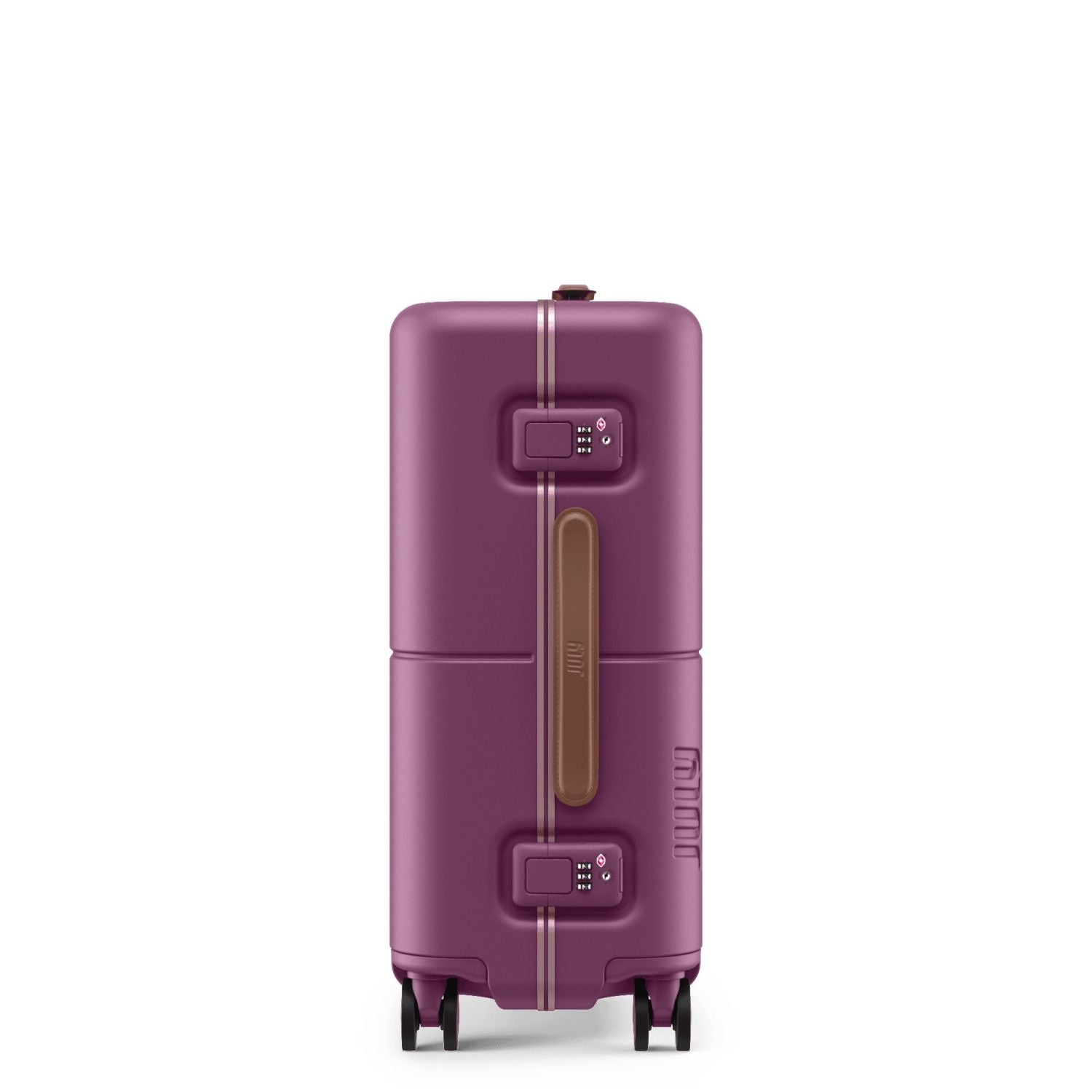 July Carry On Trunk Polycarbonate 21" Luggage With Fast Charge Usb-C Cable - Plum