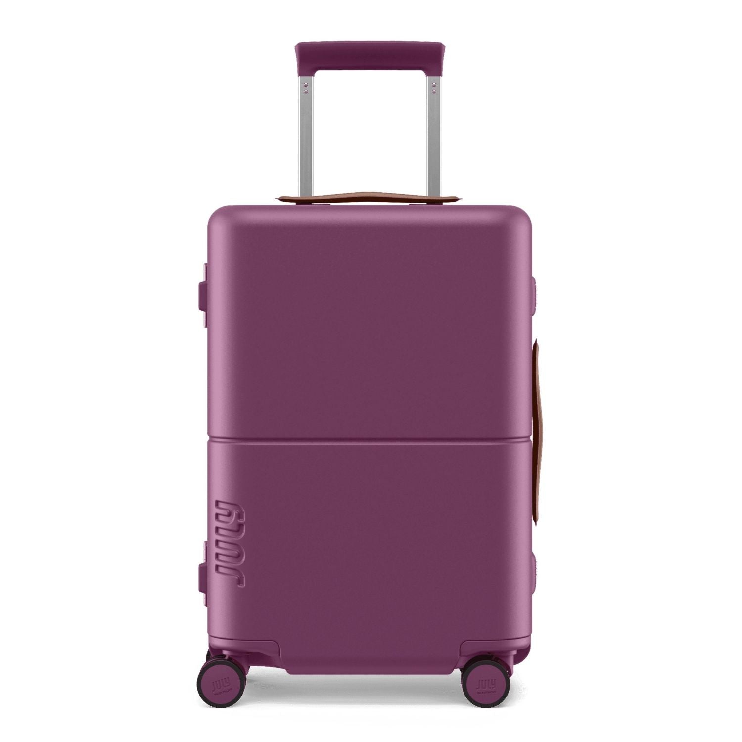 July Carry On Trunk Polycarbonate 21" Luggage With Fast Charge Usb-C Cable - Plum