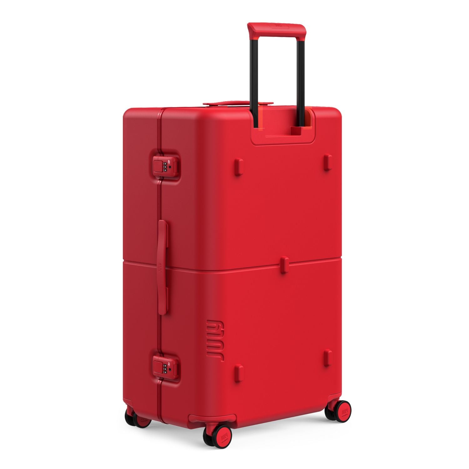 July Checked Plus Trunk Polycarbonate Frame 30" Luggage - Matte Cherry Red
