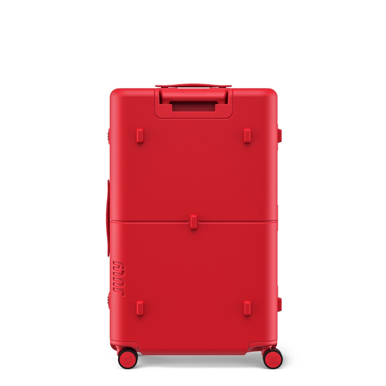 July Checked Plus Trunk Polycarbonate Frame 30" Luggage - Matte Cherry Red