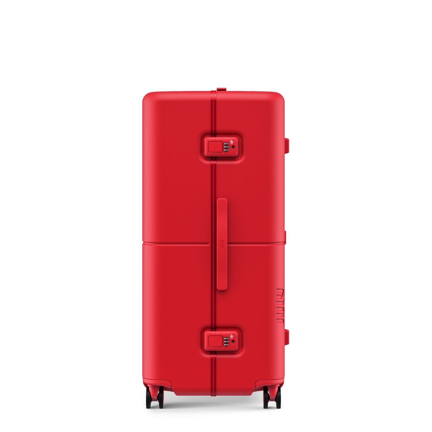 July Checked Plus Trunk Polycarbonate Frame 30" Luggage - Matte Cherry Red
