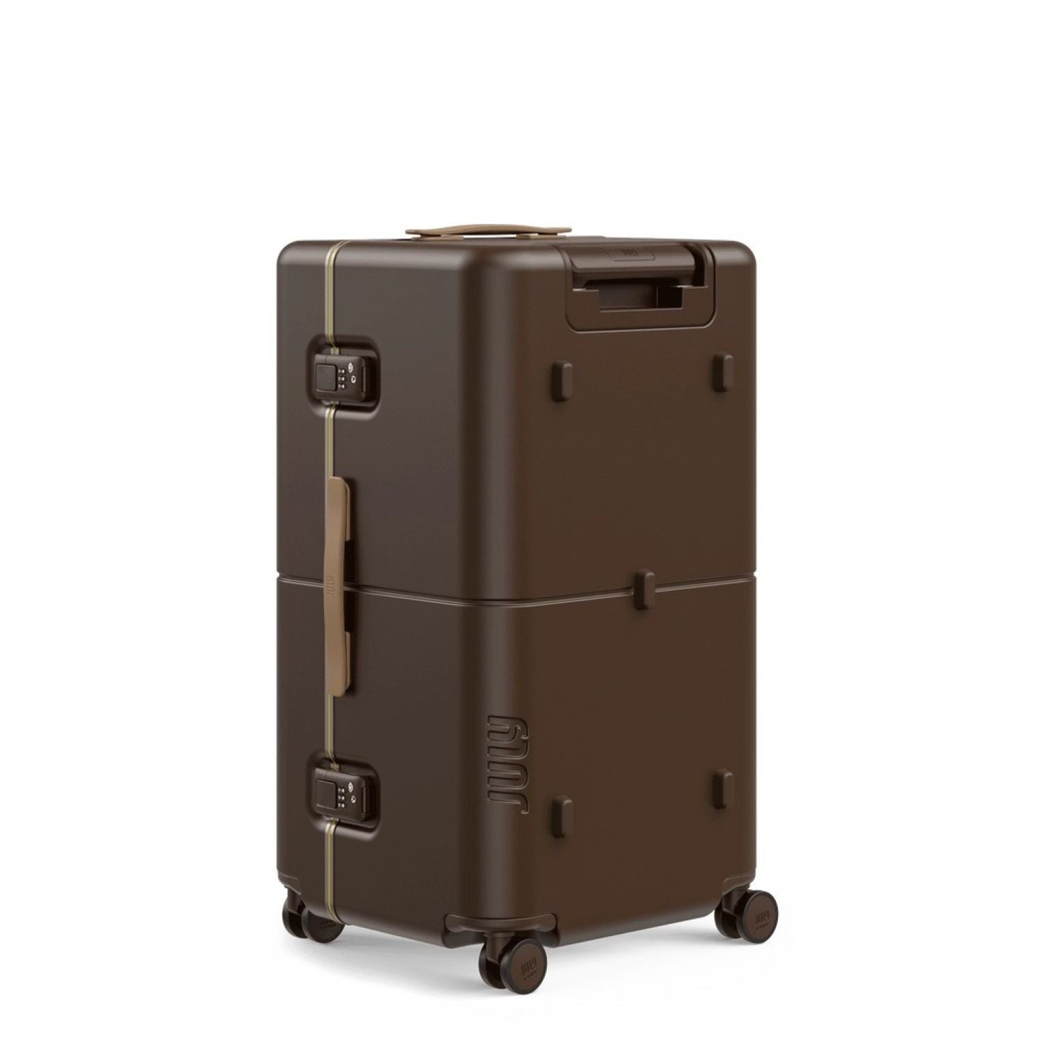 July Checked Trunk Polycarbonate Frame 28" Luggage - Matte Brown
