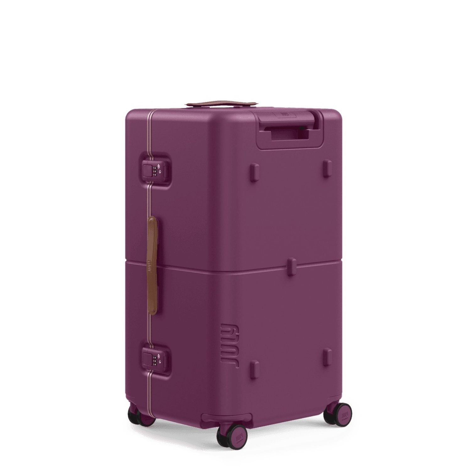 July Checked Trunk Polycarbonate Frame 28" Luggage - Plum