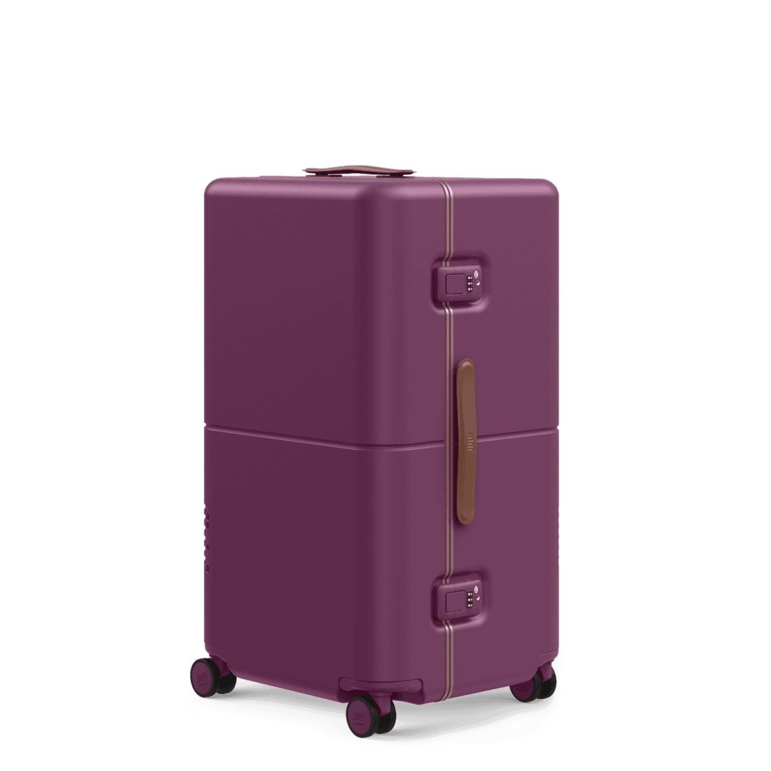July Checked Trunk Polycarbonate Frame 28" Luggage - Plum