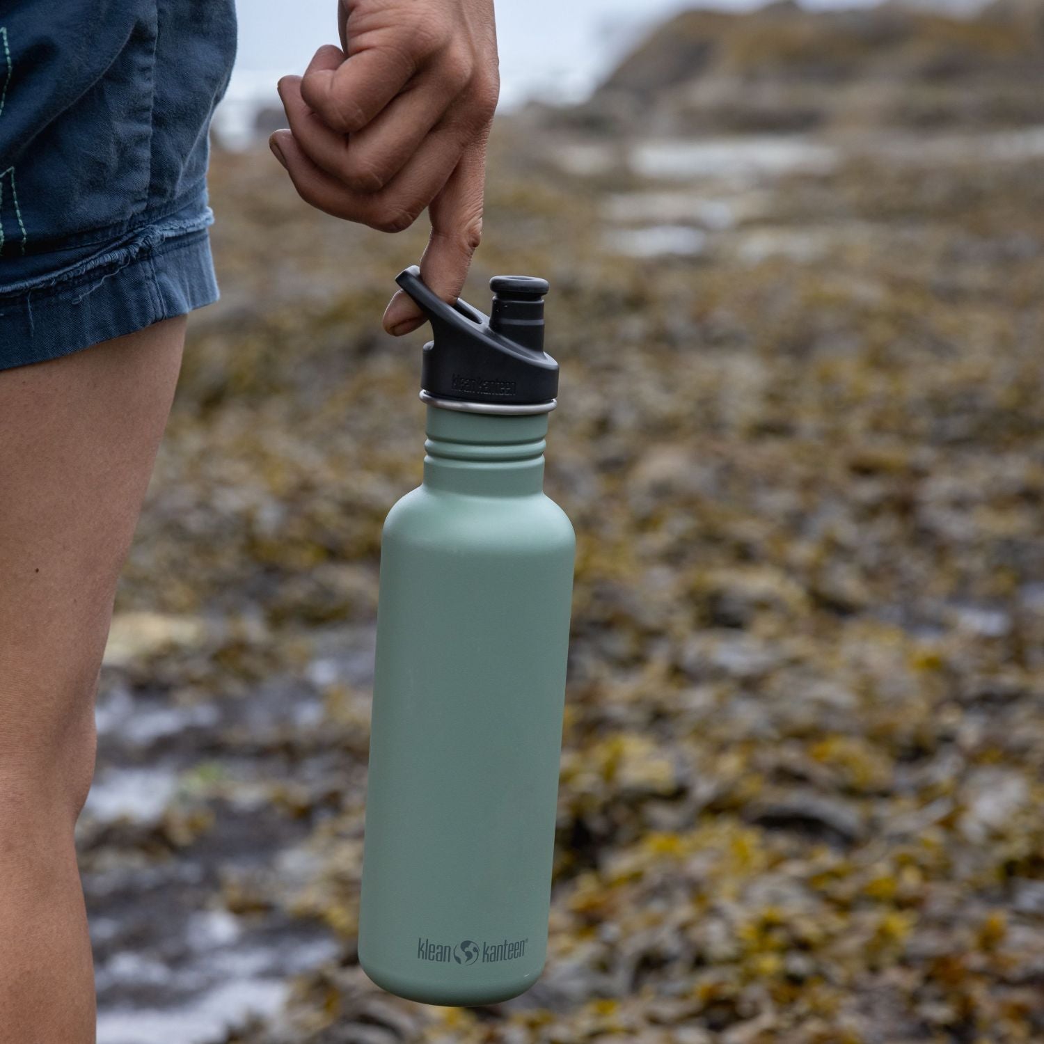 Klean Kanteen Classic 18oz Water Bottle (with Sport Cap) V2 (Sea Spray)