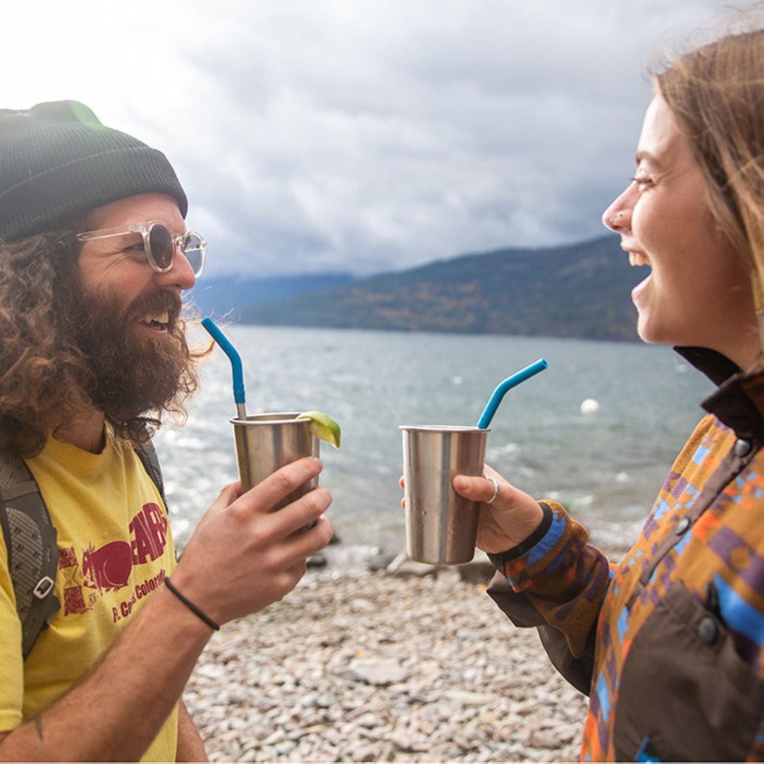 Klean Kanteen Straw - 4 Pack - 8mm (Blue, Yellow, Red & Light Blue/Brushed Stainless)