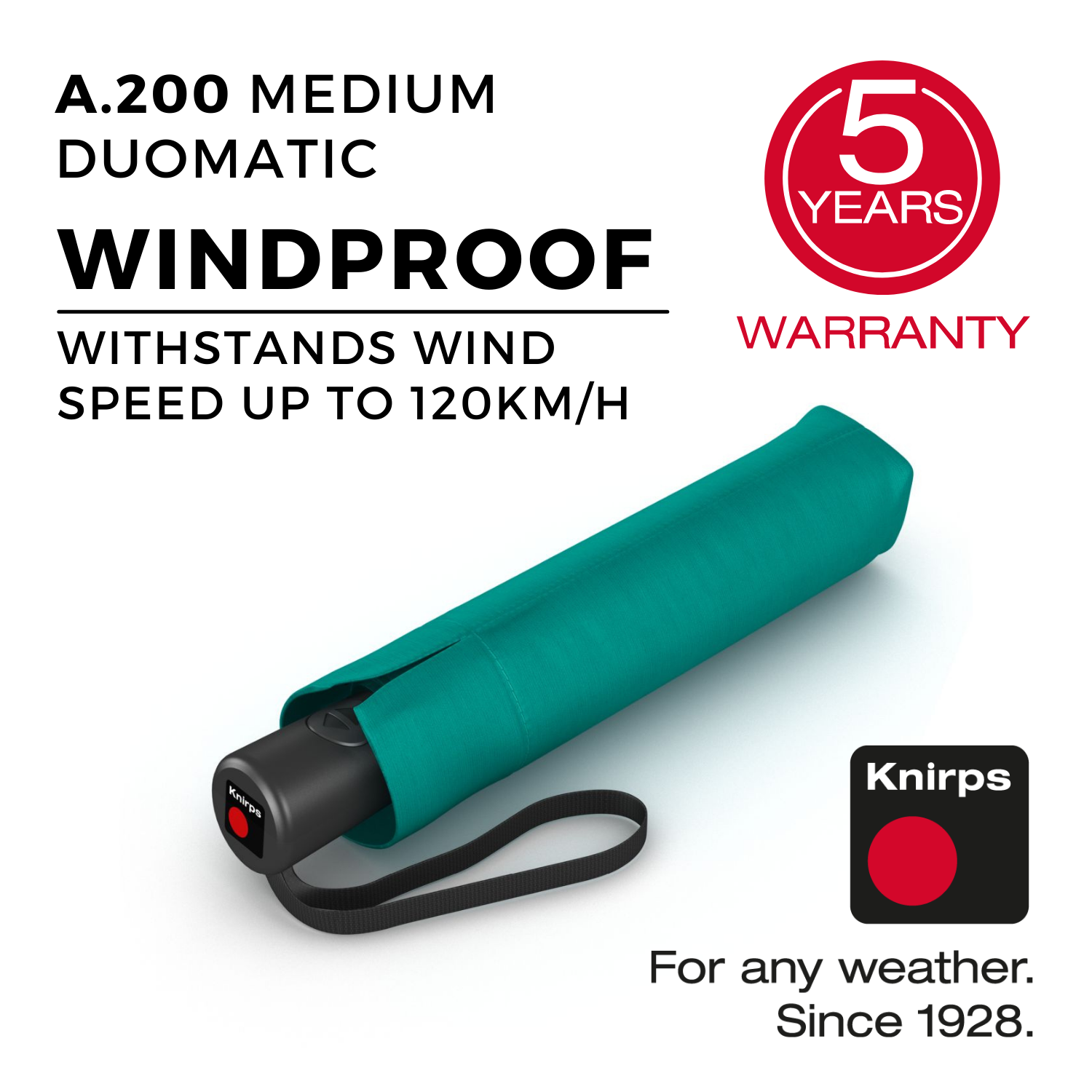 Knirps A.200 Medium Duomatic Umbrella - Pacific