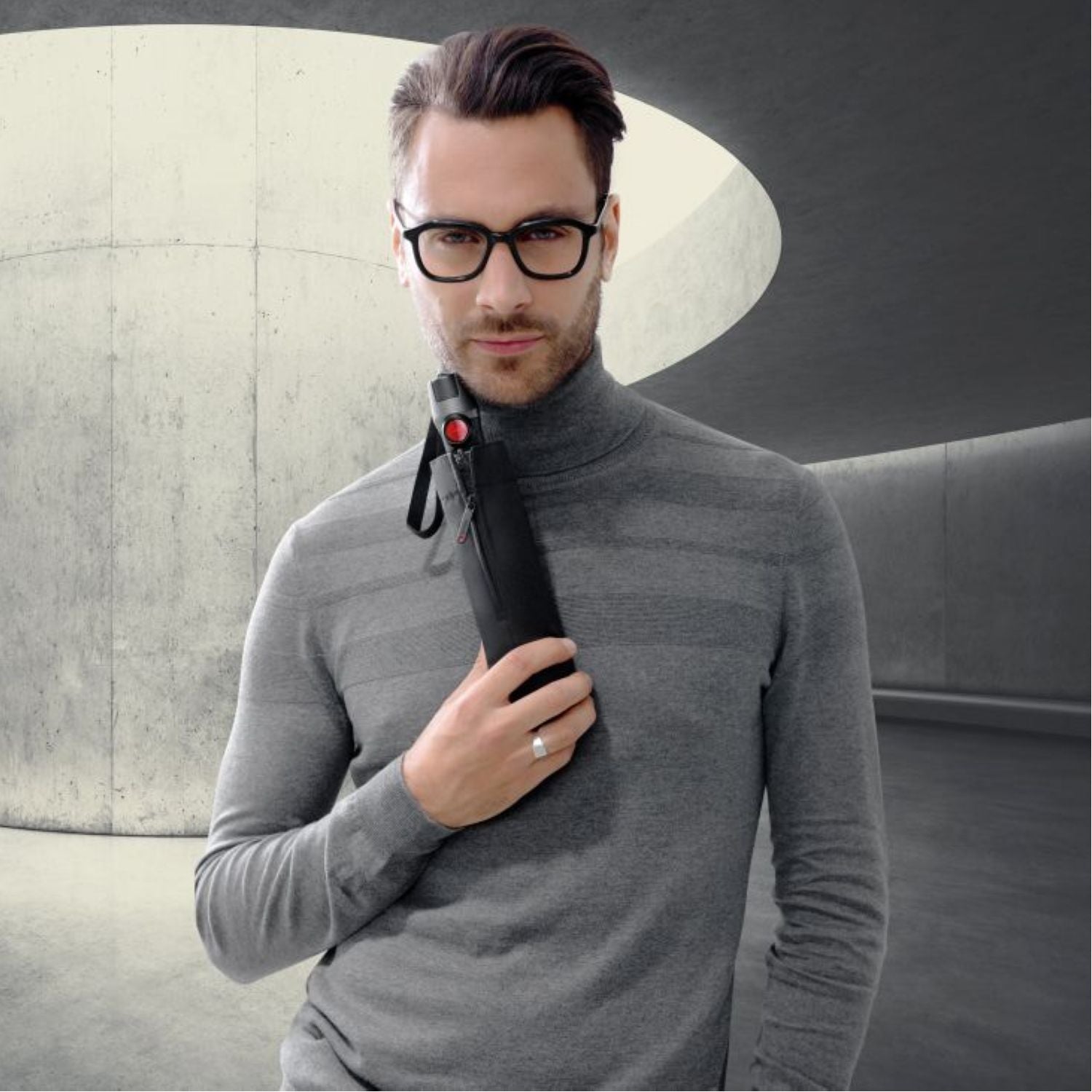 Knirps T.200 Medium Duomatic Umbrella - Black