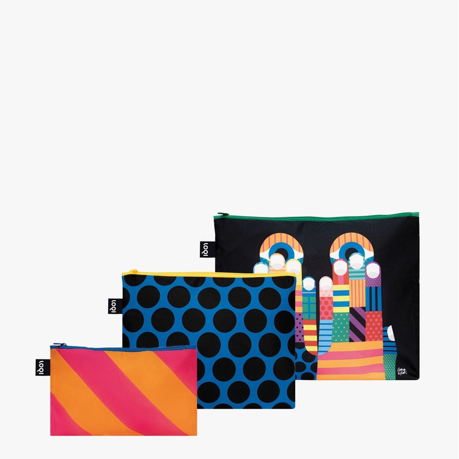 LOQI Artist Zip Pockets - Craig & Karl - Don't Look Now & We Are One Recycled