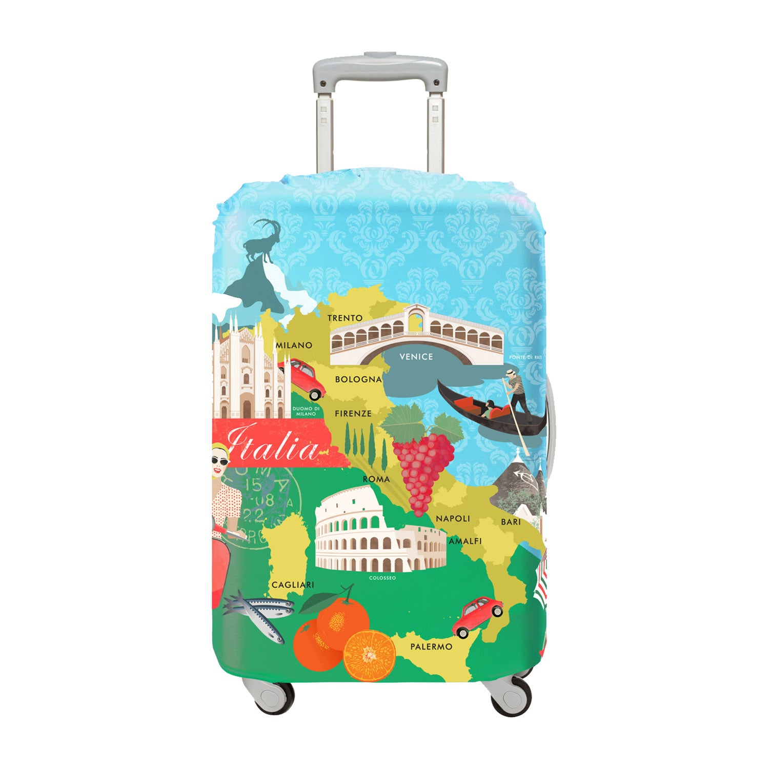 LOQI Urban Medium Luggage Cover - Italy (23"-26")