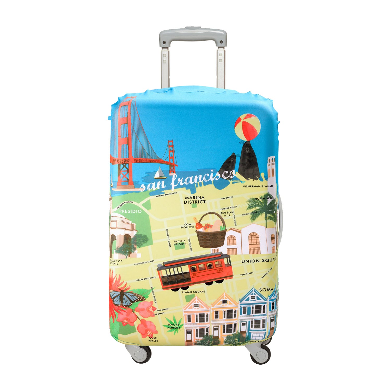 LOQI Urban Medium Luggage Cover - San Francisco (23"-26")