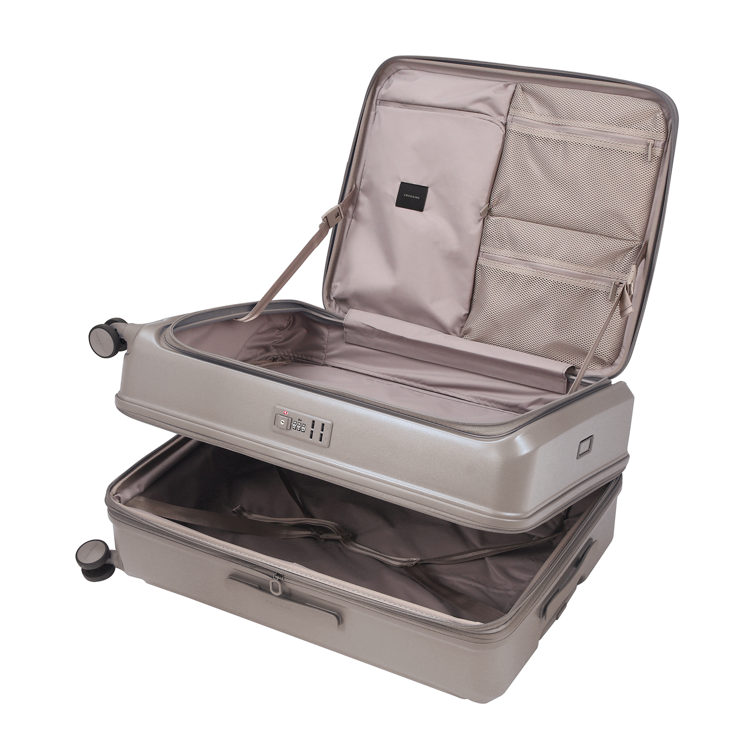 CROSSING INVI 30" Large Expandable Luggage With Front & Middle Access V3 - Latte