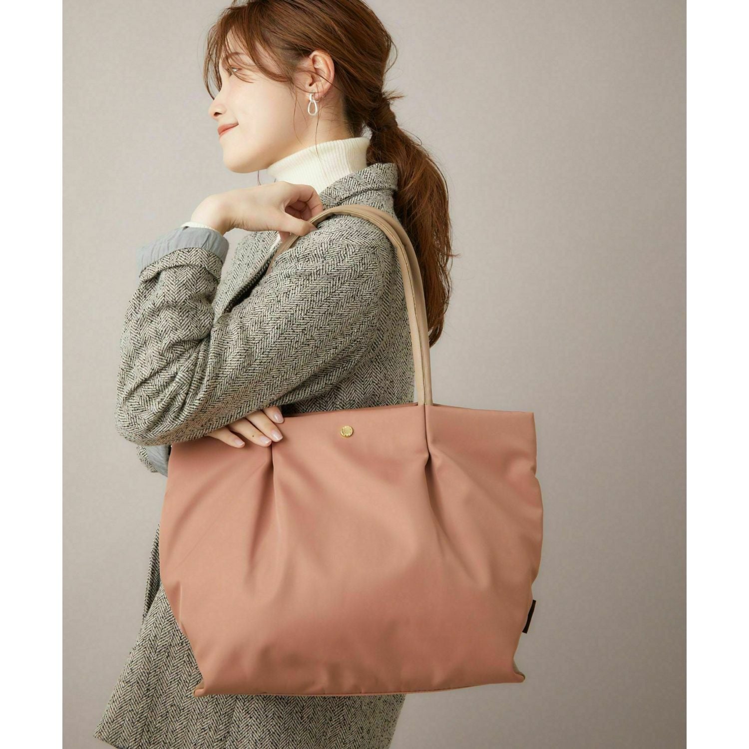 Legato Largo Burden Free Tote Bag (Pink Beige)