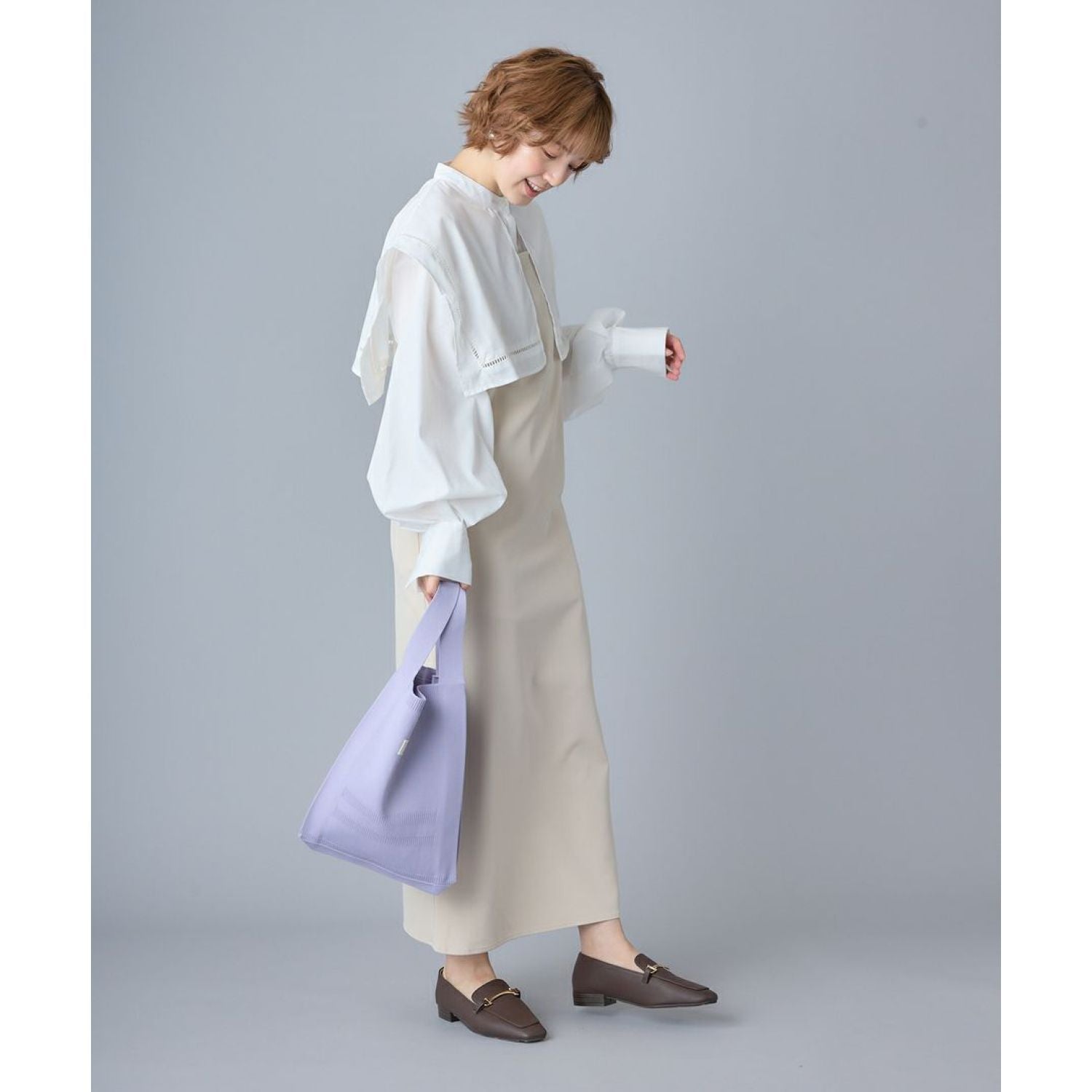 Legato Largo Knit Series Knit Bag M (Pink)