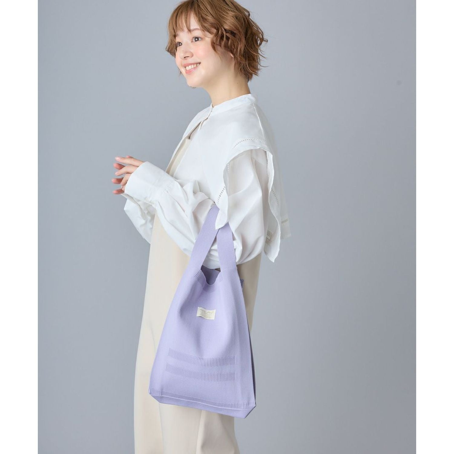 Legato Largo Knit Series Knit Bag M (Pink)