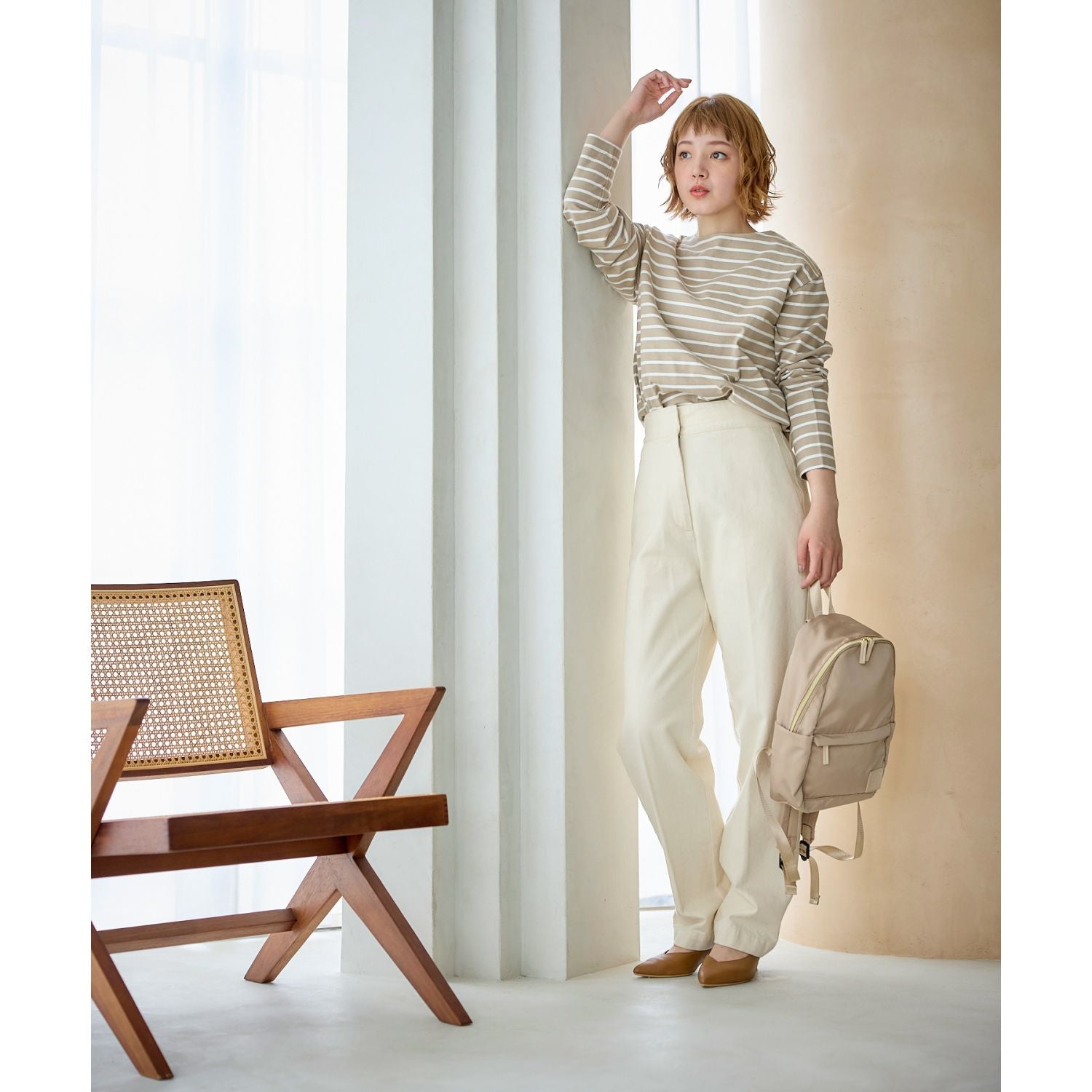 Legato Largo Silky Mini Backpack (Beige)