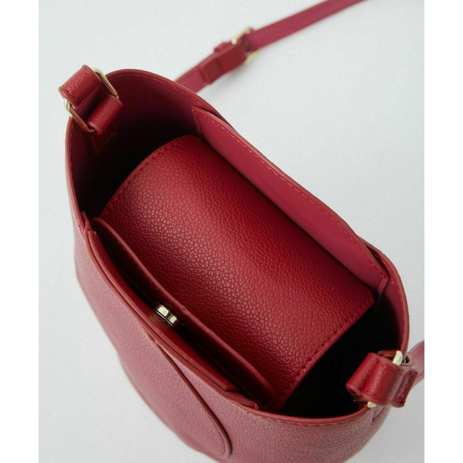 Legato Largo Tulip Faux Leather Series Mini Shoulder Bag (Pink/Beige)