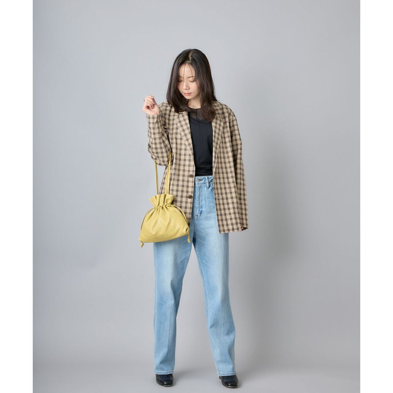 Legato Largo Washable Drawstring Mini Tote Bag (Ivory)