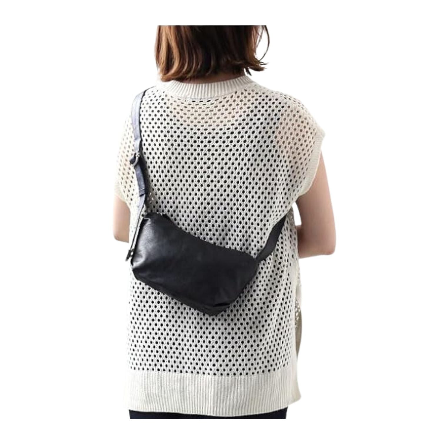 Legato Largo Washable Hammock Bag Mini One Shoulder Bag (Black)