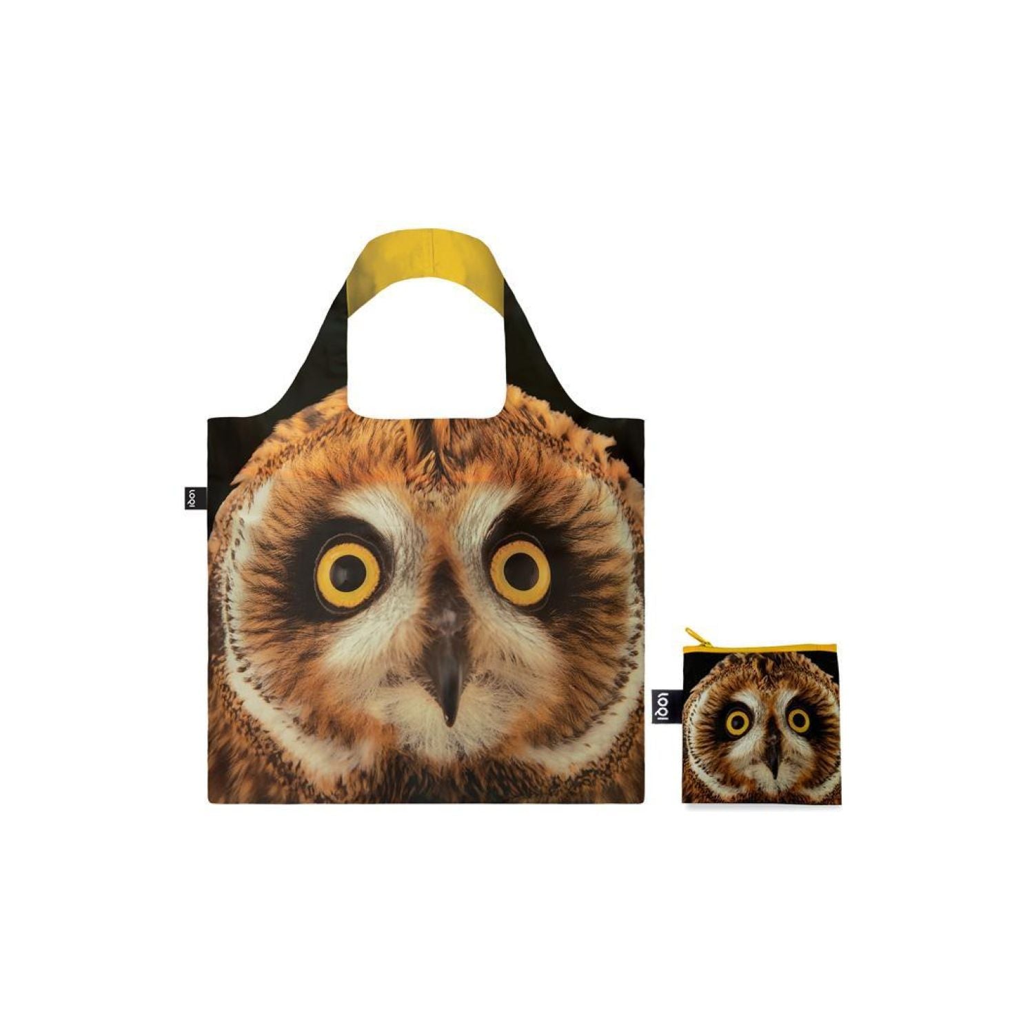 LOQI ARTIST Foldable Tote Bag - NAT GEO - Short-eared Owl